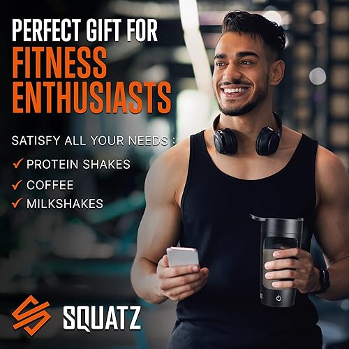Miniatura 6 de SQUATZ Botella agitadora eléctrica de 22 onzas  Botella mezcladora automática recargable de proteínas, a prueba de fugas y fácil de limpiar, bebida
