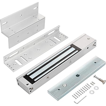 YANGHX Serratura Elettromagnetica 280kg (600lbs) 12V - Per Controllo Accessi Porta Singola, Alluminio, Adatta A Porte In Legno/Vetro