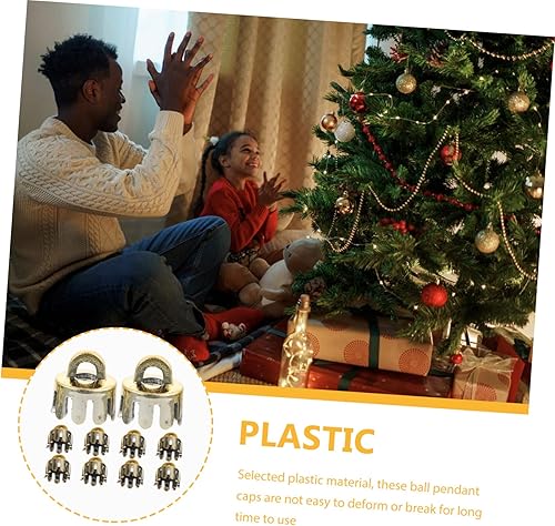 Miniatura 6 de ABOOFAN 40 piezas de cubierta de bola de Navidad, adornos de Navidad, bolas colgantes, tapas de adorno, gorro de adorno de Navidad, accesorios para