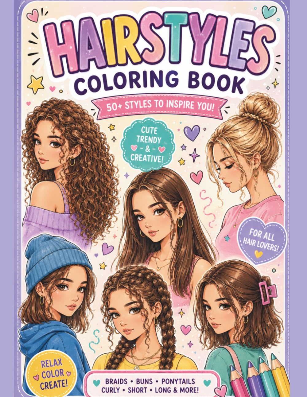 Teen Hairstyles - Coloring Book