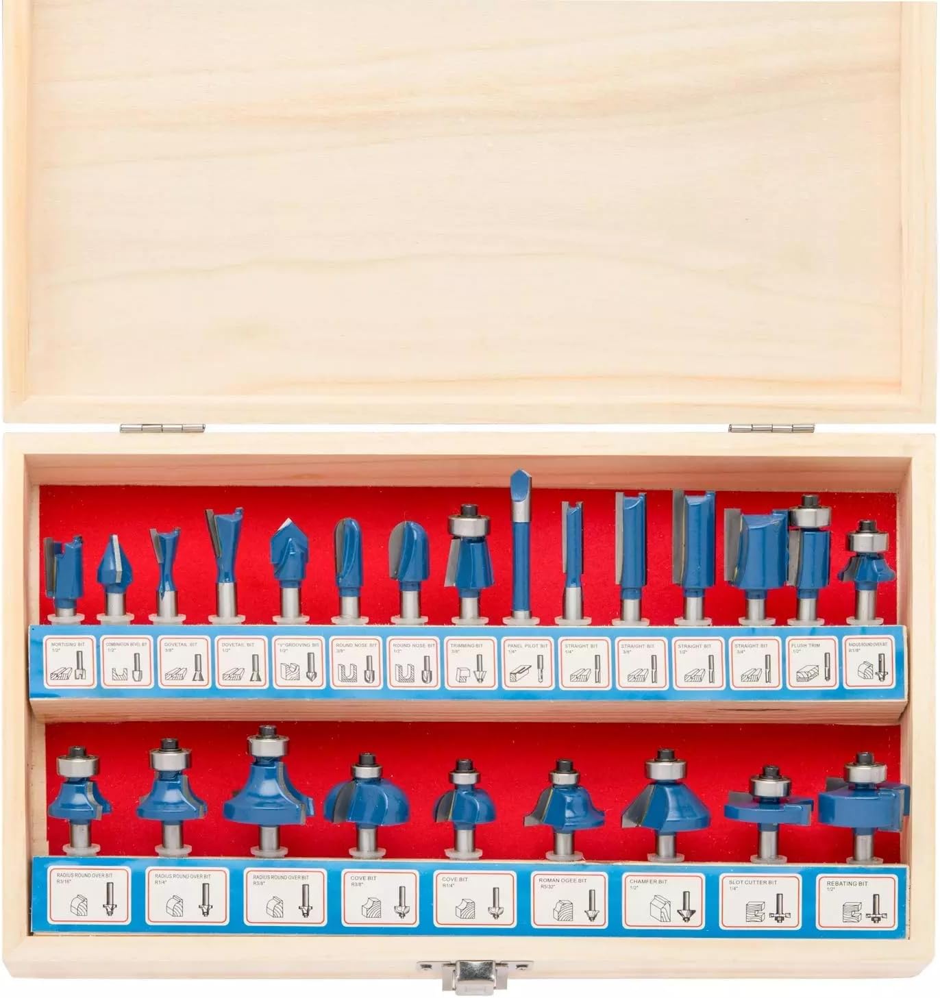 HILTEX Tungsten Carbide Router Bit Set, 24-piece