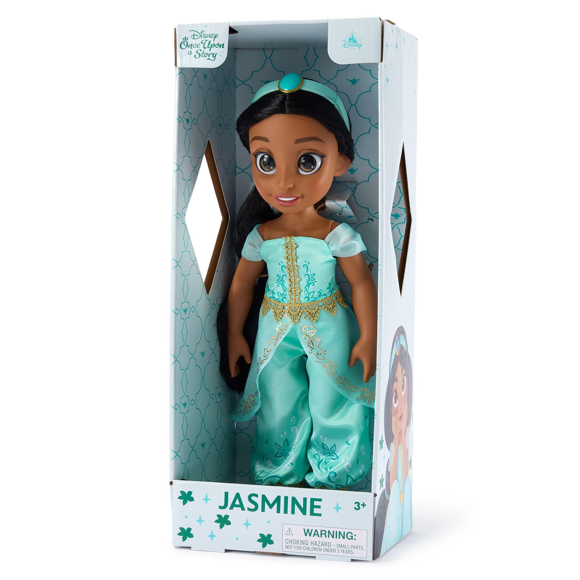 Disney Store Official Jasmine Doll with Toy Hair Brush, Aladdin, 40.5cm / 16", Once Upon a Story Collection, Age 3+