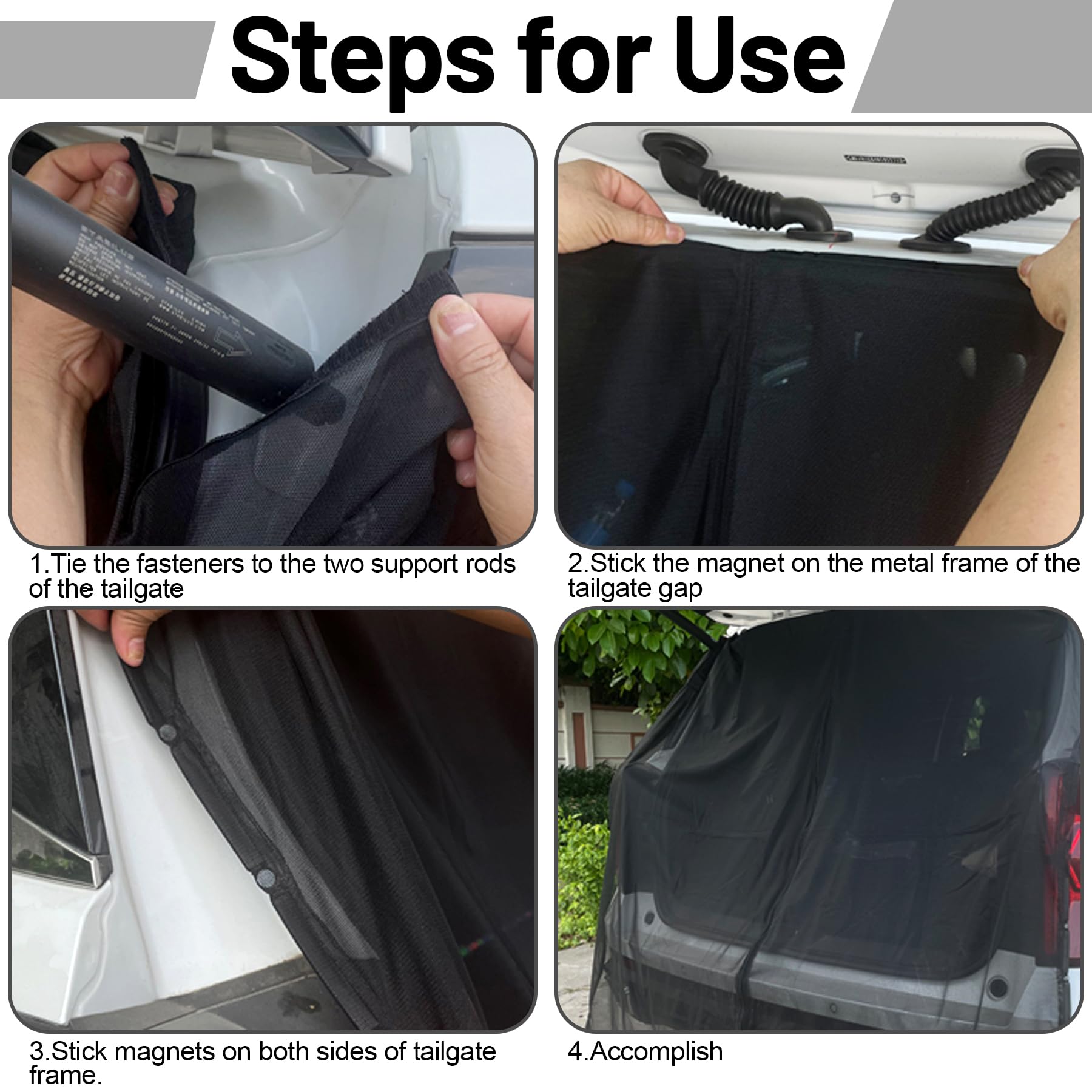 TZEKING Zanzariera Magnetica Rete Nera per Portellone Posteriore Auto Camper