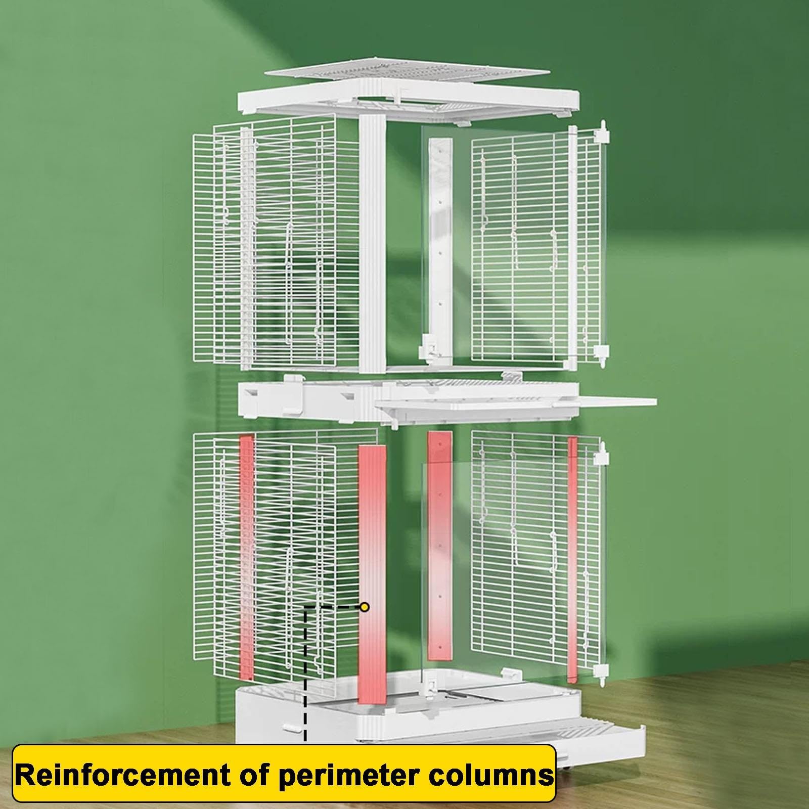Cage à Oiseaux Transparente Grande avec Lucarne, pour Perruche Calopsitte