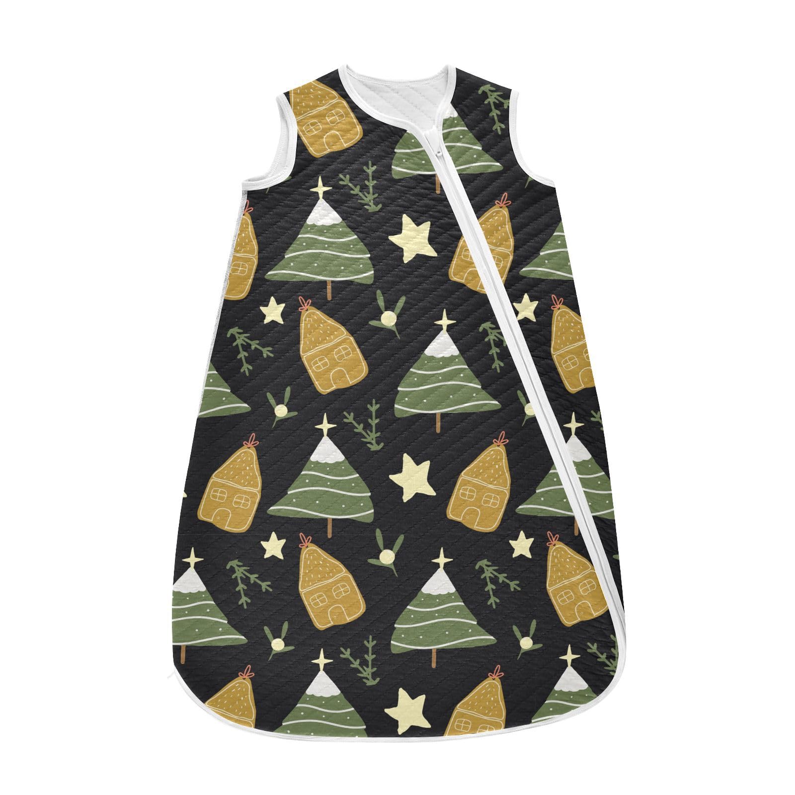 vvfelixl Trees Gingerbread Houses Baby Sleeping Bag Sleep Sack,Baby Wearable Blanket Sleep Suit for 0-6 Months