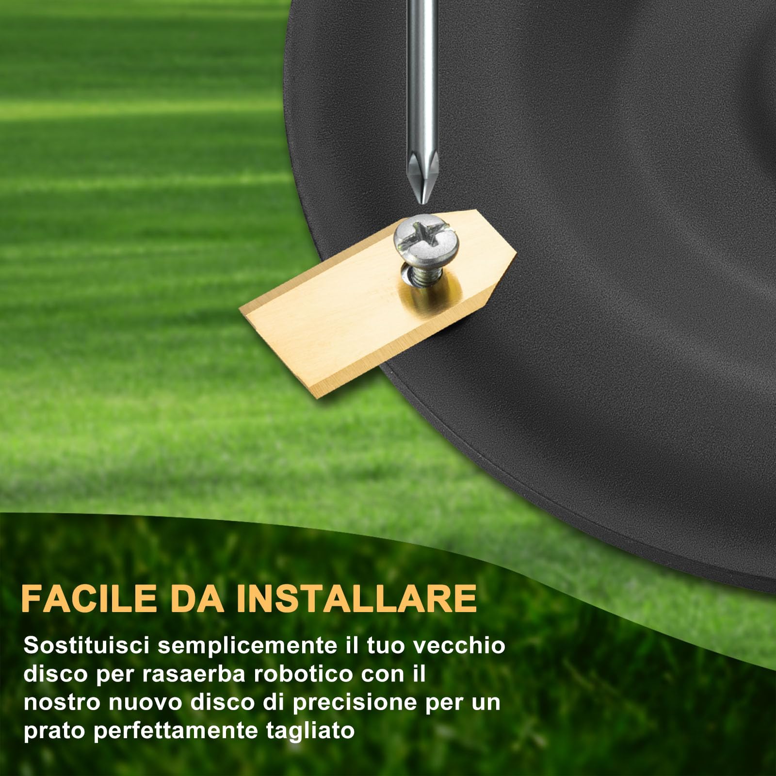 【Taglio Più Efficiente】 Dischi Lama + 6 Pezzi di Lame di Ricambio Compatibili con ANTHBOT Pion 900 1000 / Genie 600 1000 3000, Redkey MGC500 MGC1000， Tosaerba Robotico