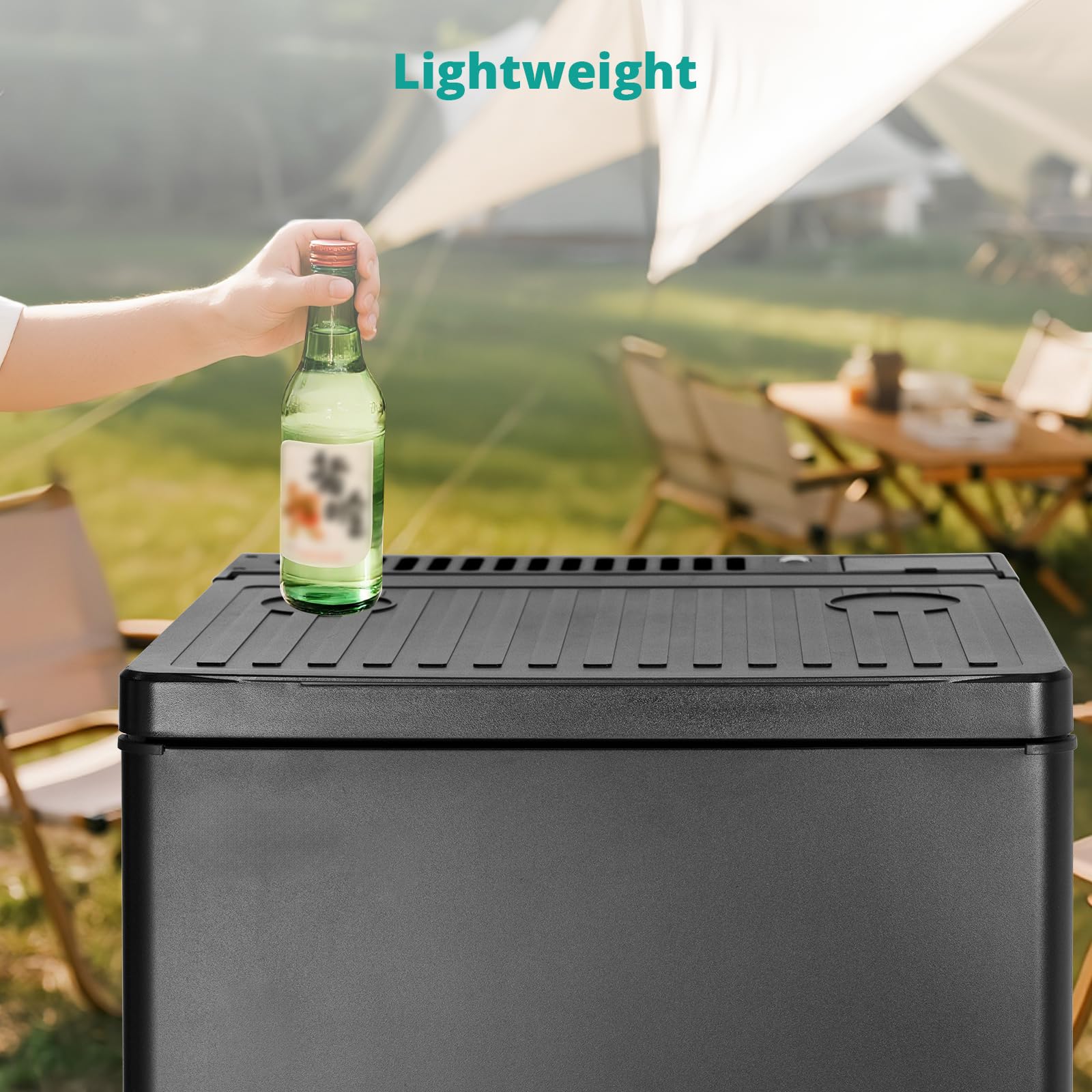 Small Propane Fridge 1.6 Cu.Ft Gas Cooler Lpg Top Load Propane Chest Refrigerator Gas Absorption 110v For RV Off Grid Outside, 32 °F To 50 °F, Black on Fridge.com - View 6
