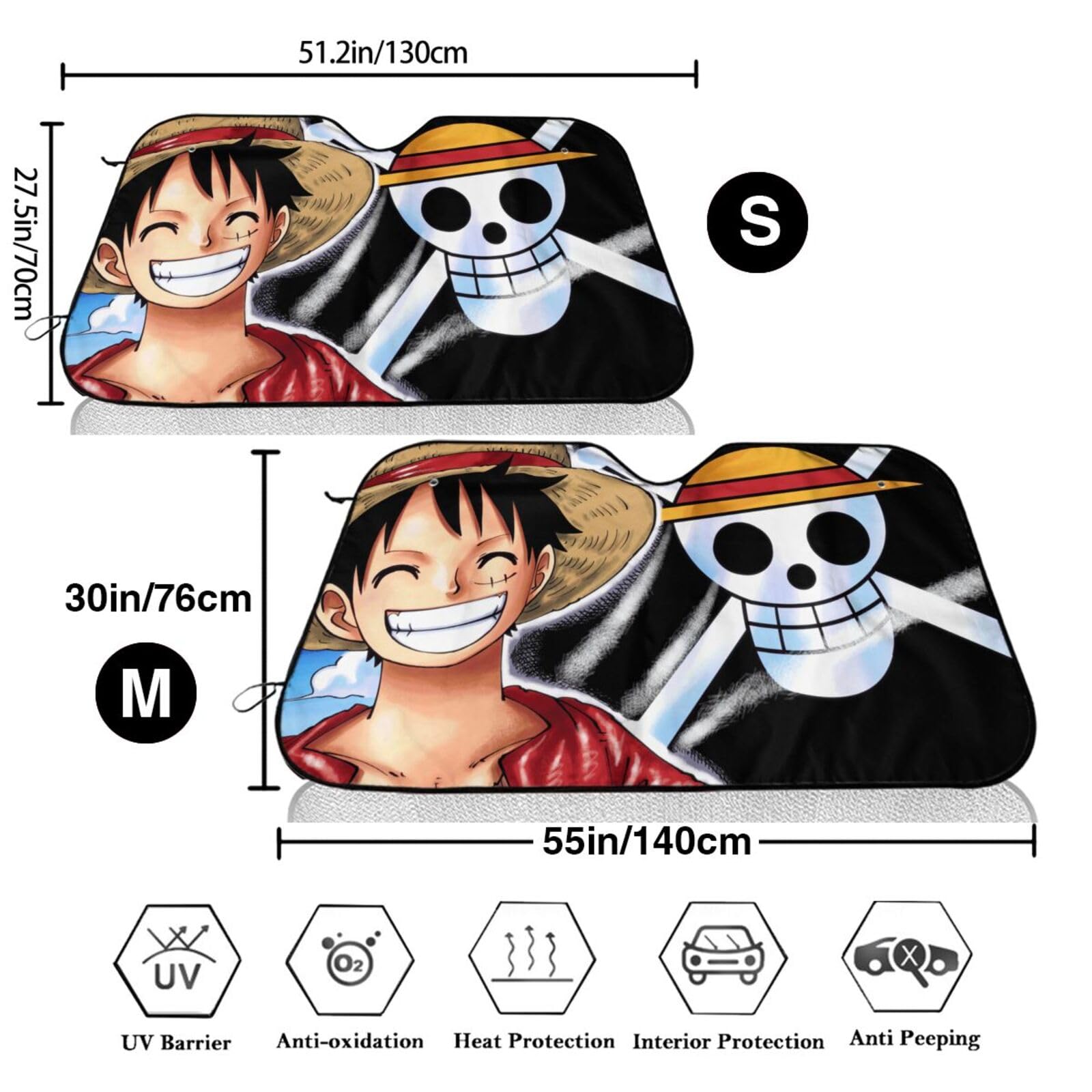 Amazon | サンシェード 車 車用 ワンピース one piece ルフィ フロント