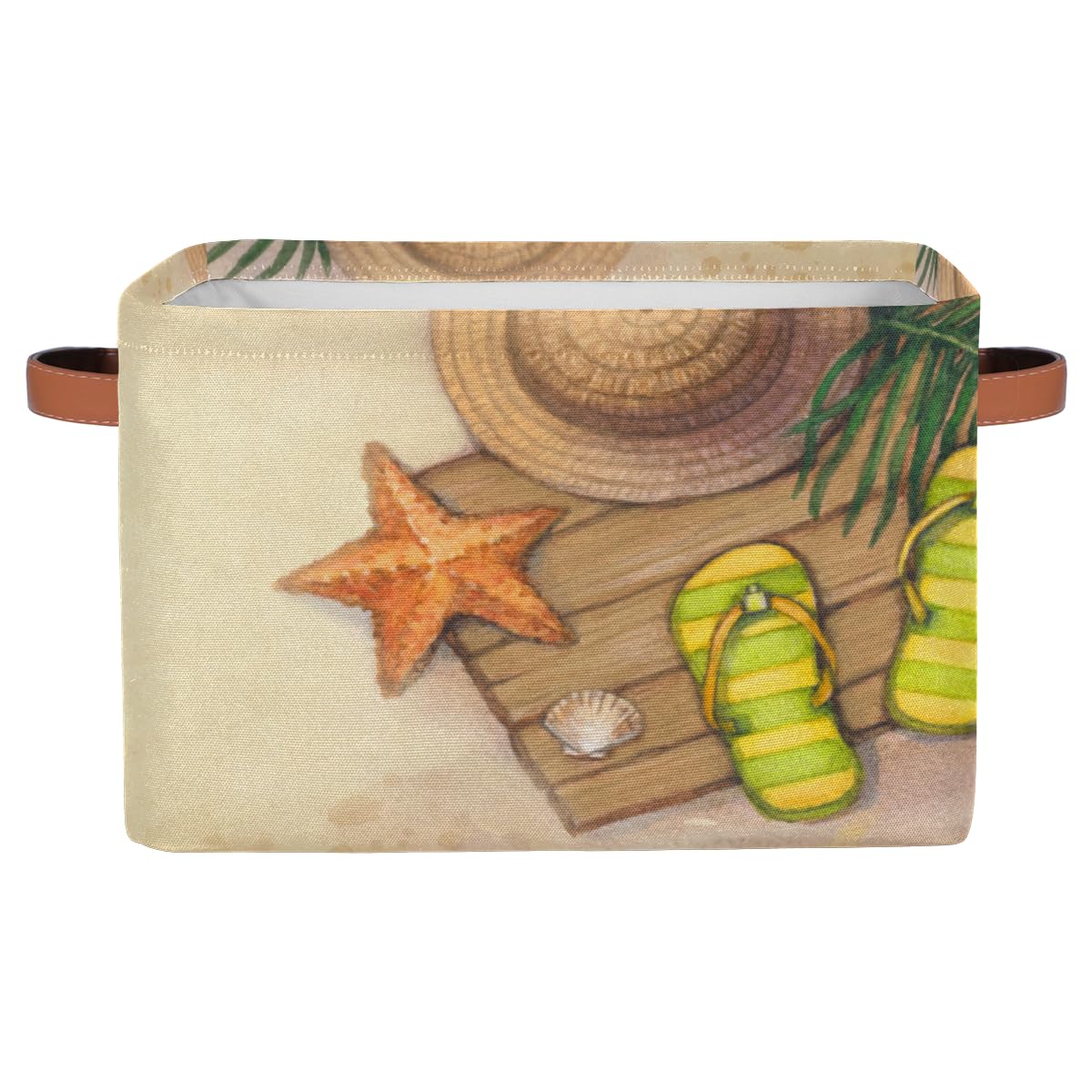 Lot de 2 grands paniers de rangement pliables en paille, pour la plage, l'été, les coquillages, les étoiles de mer, les jouets, les vêtements, le bureau, le salon