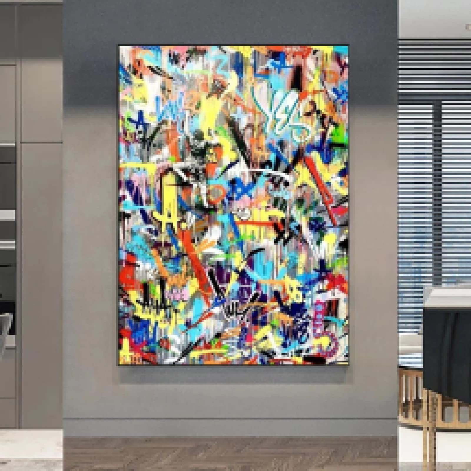 Toile graffiti art abstrait garçon, impression haute définition 40x60cm pour déco murale - 8