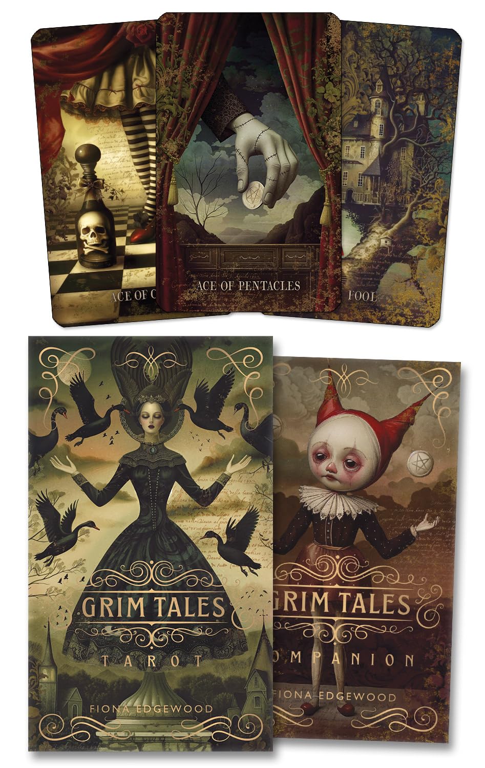 Llewellyn Publications Grim Tales Tarot Tarot Deck 78 Cards and 188-Page Guidebook