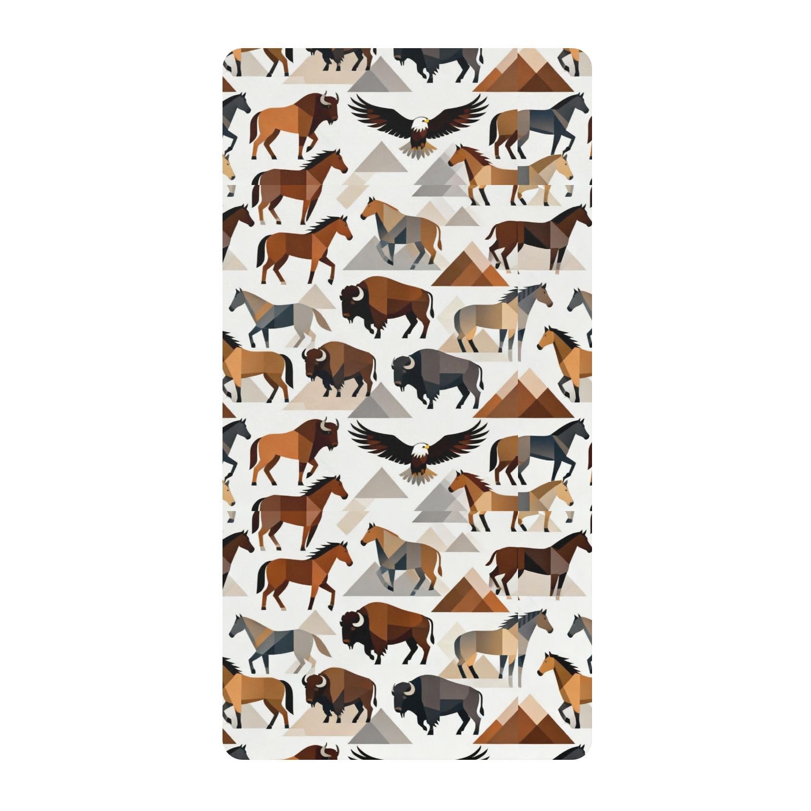 Draps de berceau en coton doux motif Wildlife et Montagnes pour bébé