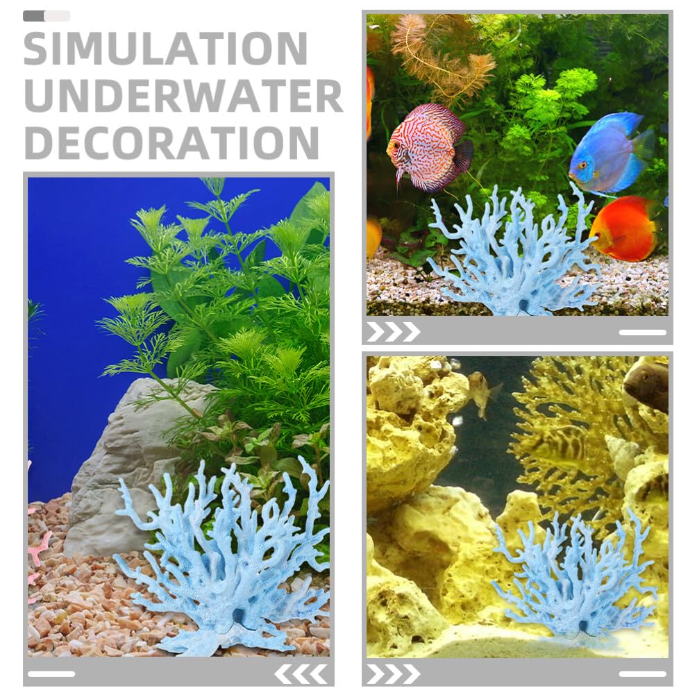 HANABASS 4 Pezzi Di Decorazioni Di Corallo Per Acquario Piante Acquatiche Finte Ornamenti Di Barriera Corallina Per L'arredamento Del Serbatoio Di Pesci Dell'acquario Paesaggistico