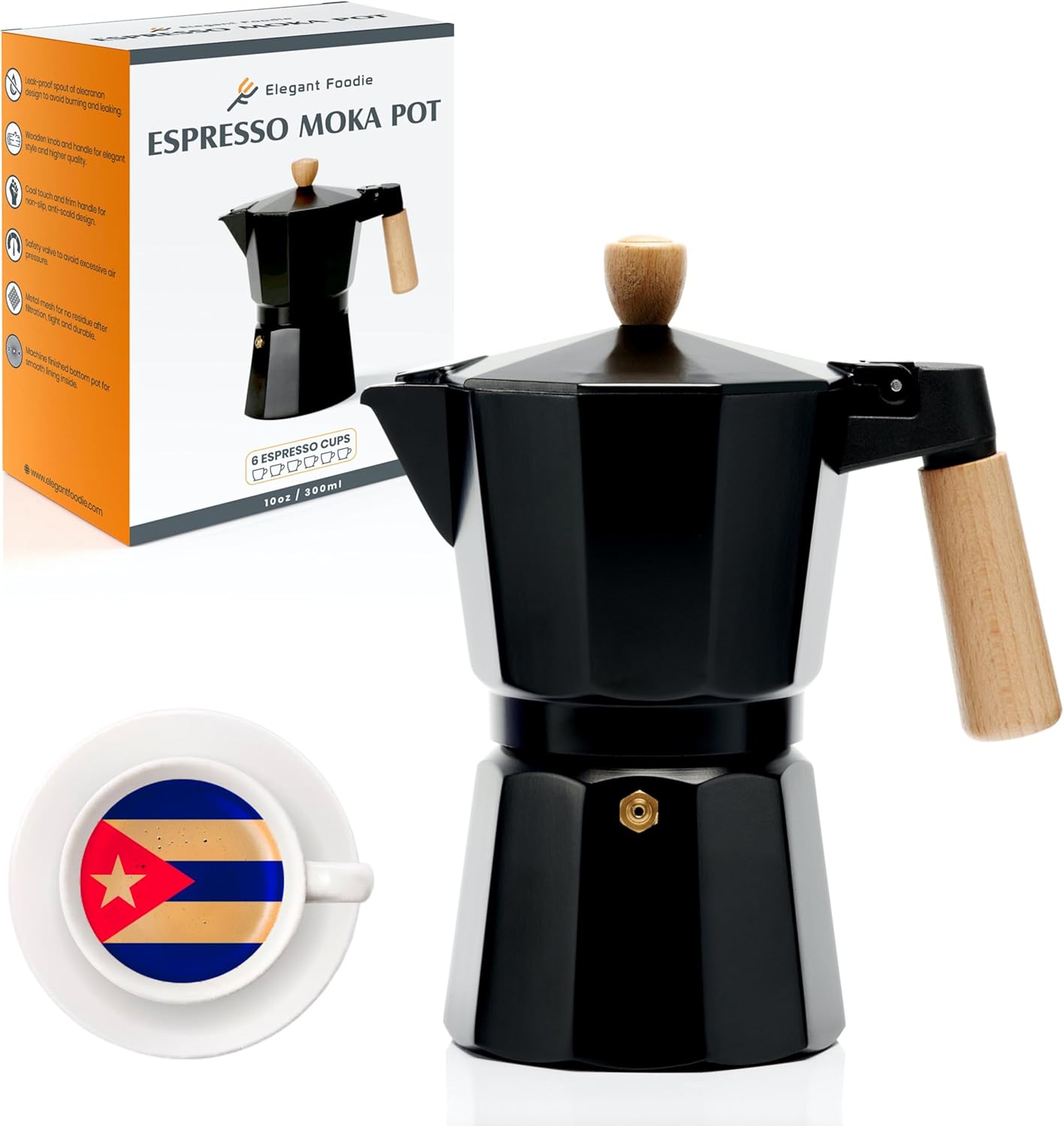 Elegant Foodie Cuban Coffee Maker Espresso Moka Pot For