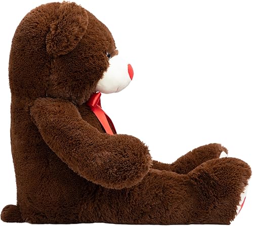 Miniatura 7 de HollyHOME Oso de peluche grande con corazón rojo para novia y niños, día de San Valentín, 36 pulgadas, chocolate