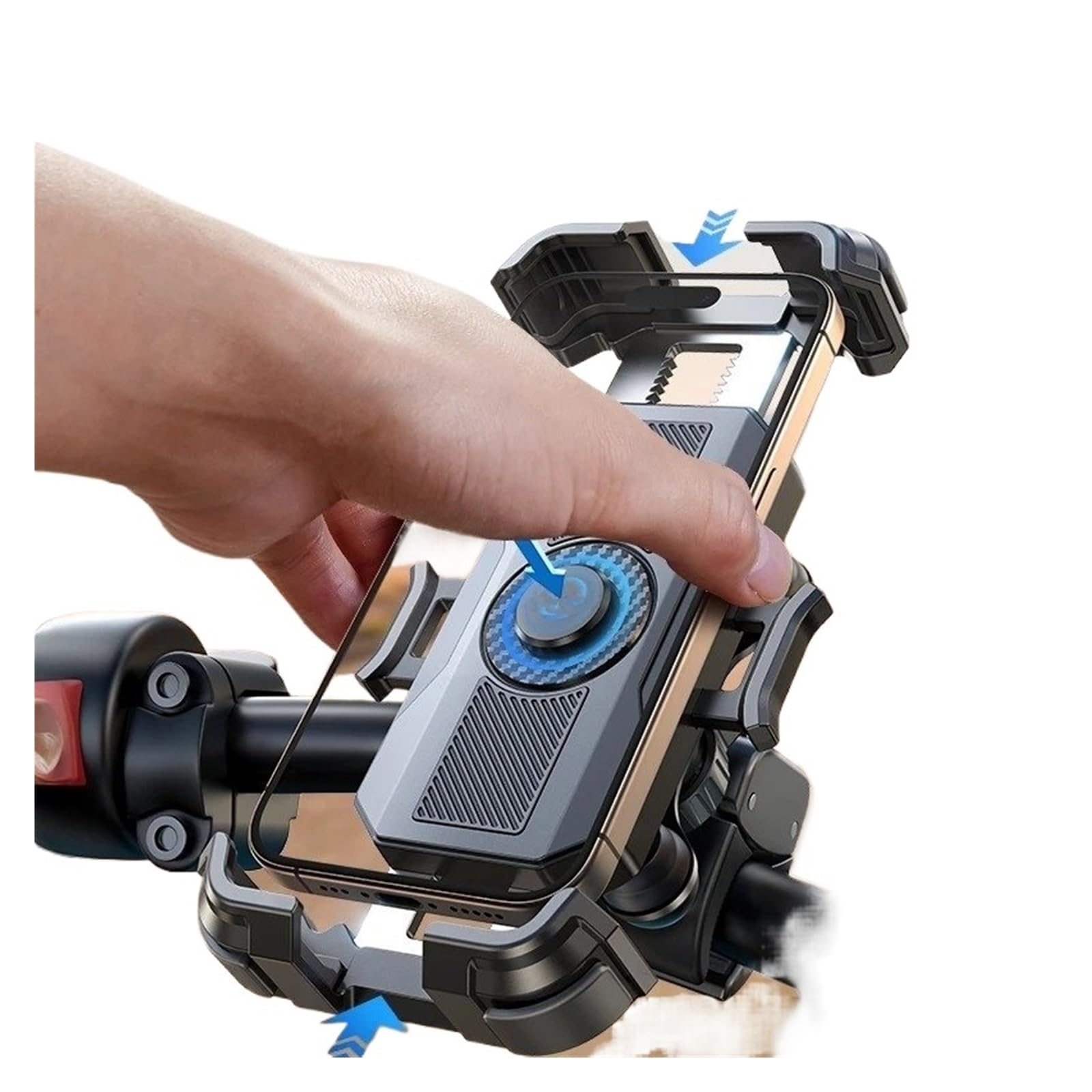 Support GPS Moto Support De Téléphone pour Moto, Vue À 360°, Anti-Vibration, Fixation pour Guidon Vélo, Utilisation Une Main, pour Modèles 4,7 Pouces