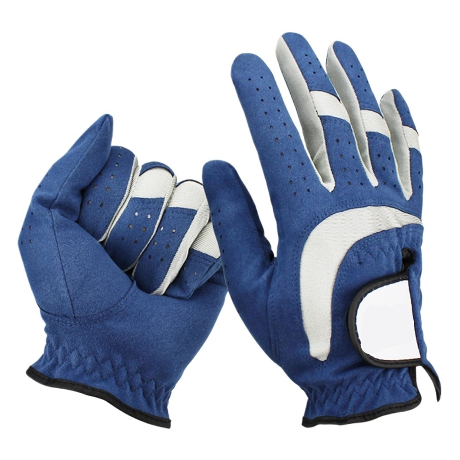 Guanto da golf blu da uomo, 1 pezzo, mano sinistra e destra opzionale, micro fibra morbida traspirante antiscivolo forniture da golf