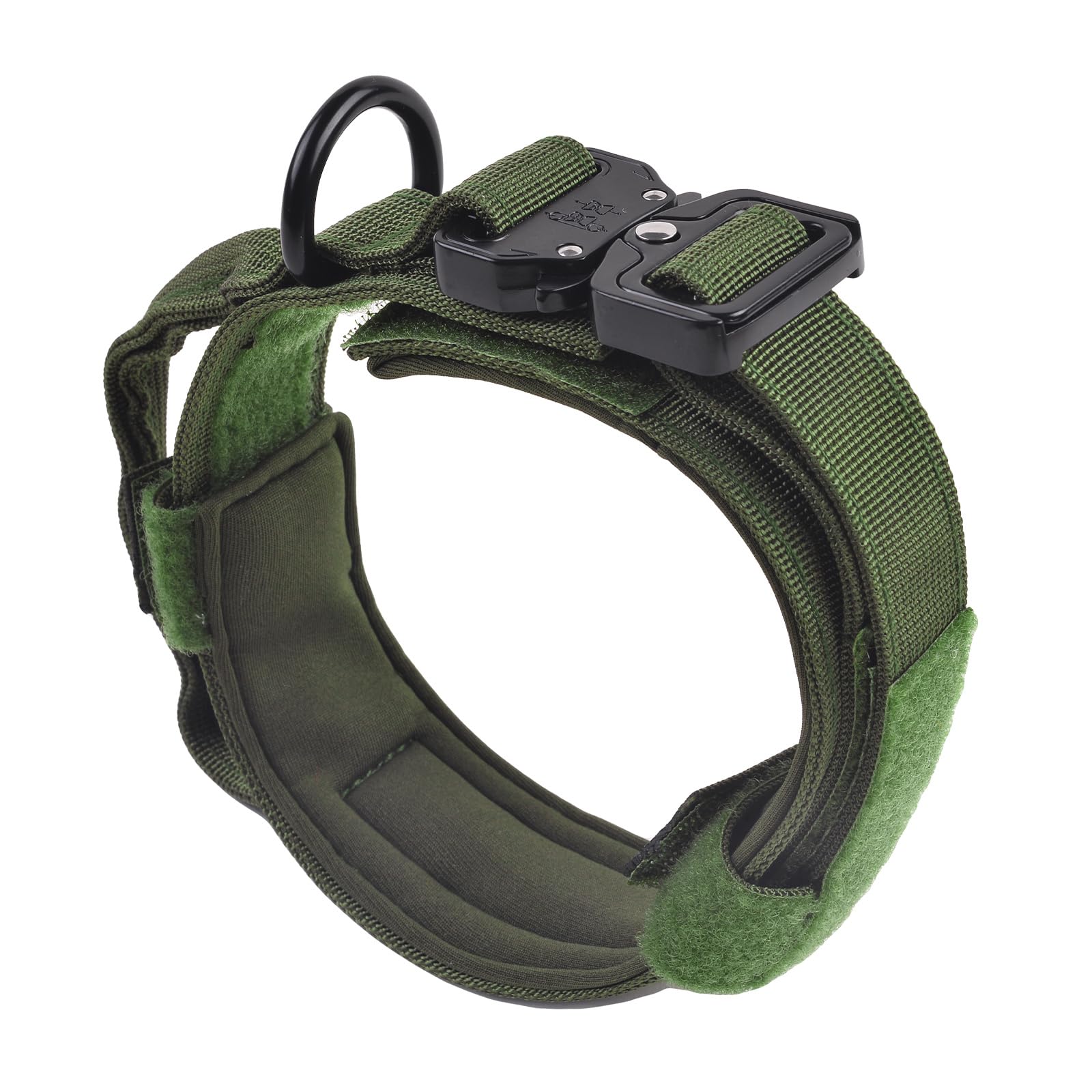 PET'S HUB Nylon Dog Collar with Safety Buckle, Adjustable Pet Collars with Soft Neoprene Padding, Dog Collar. (Army Green, Medium) - Image 2
