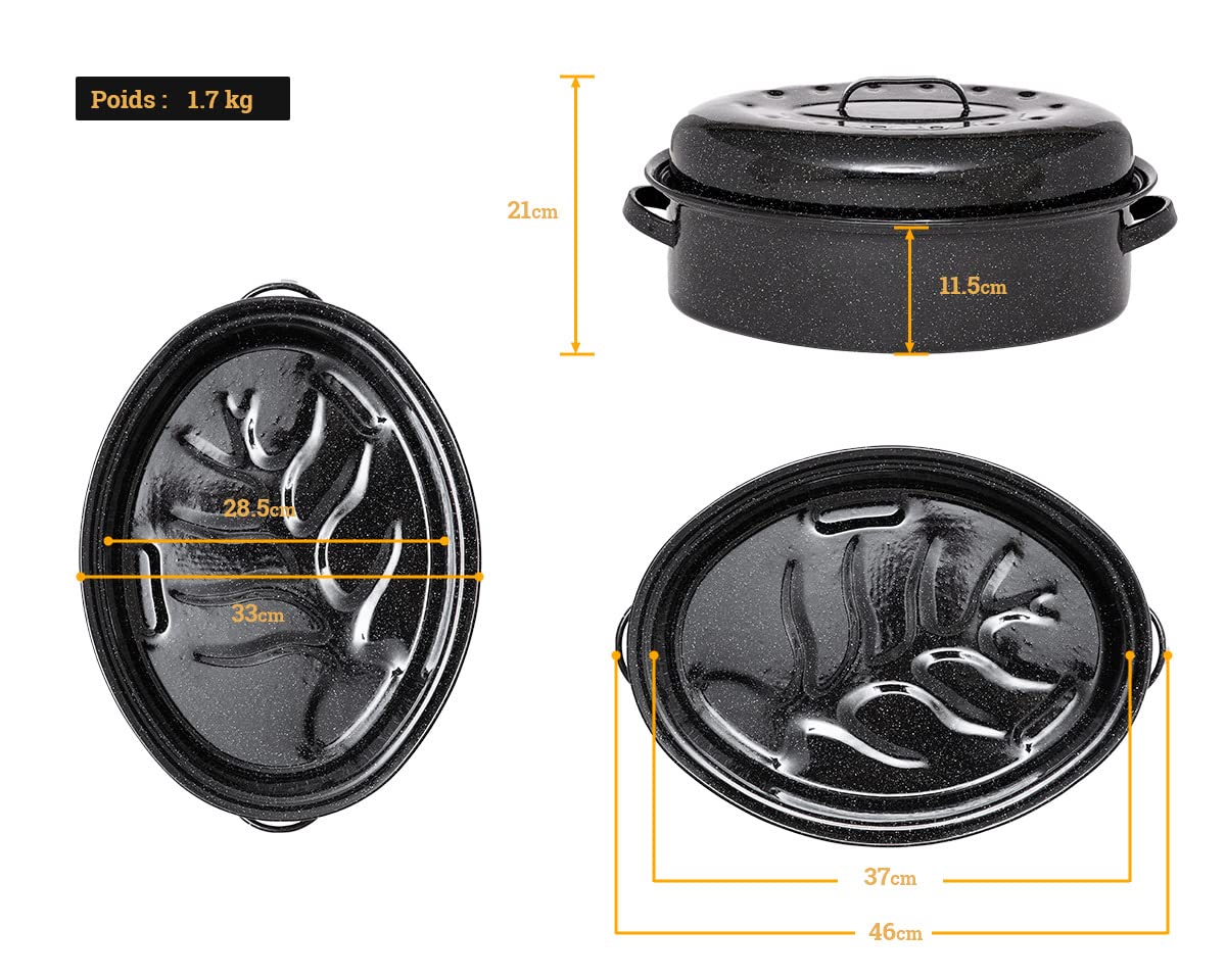 GRANITEWARE - Cocotte Roaster en acier émaillé + Livre de recette – Grand format