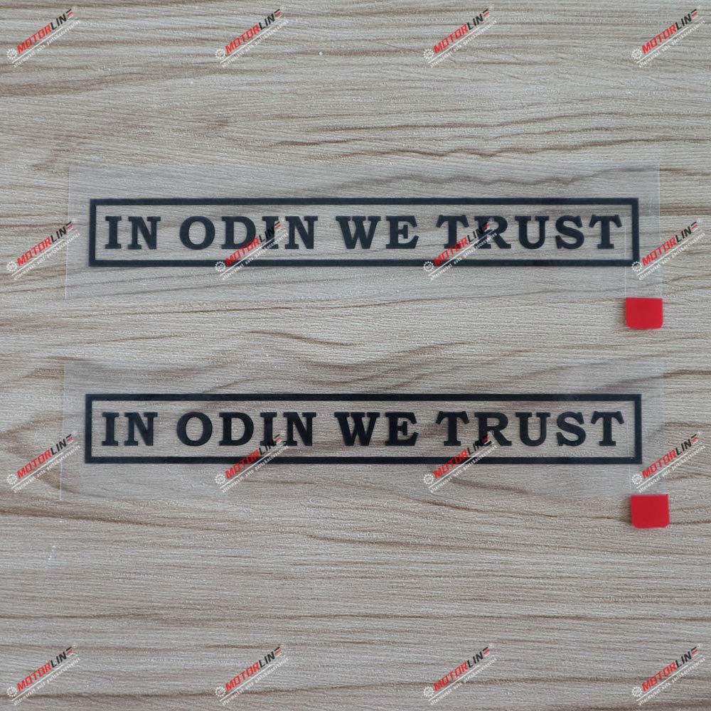2X Black 6'' in Odin We Trust Decal Sticker Norse Viking Letters