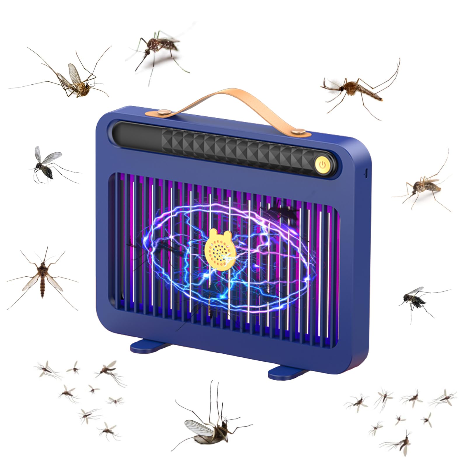 Electric Bug Zapper 2200V, USB-C Rechargeable Fly Killer for Home and Garden, Cordless Mosquito Zapper with 4000mAh Battery for Bedroom and Camping