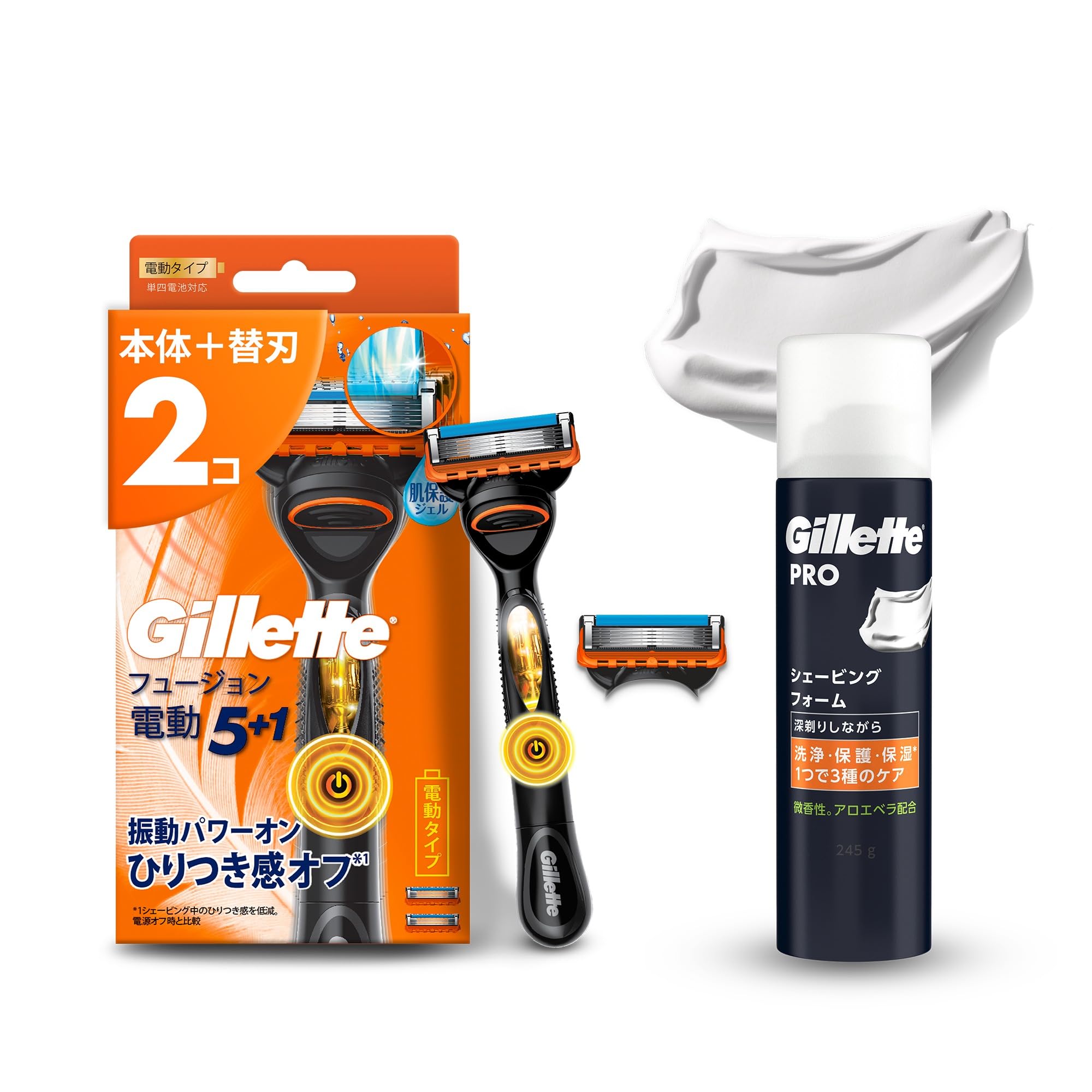 4本セット　NEW ジレット　レザー　剃刀　かみそり　フュージョン　シェービング Amazon.co.jp: Gillette ジレット フュージョン 電動 本体 替刃2個+