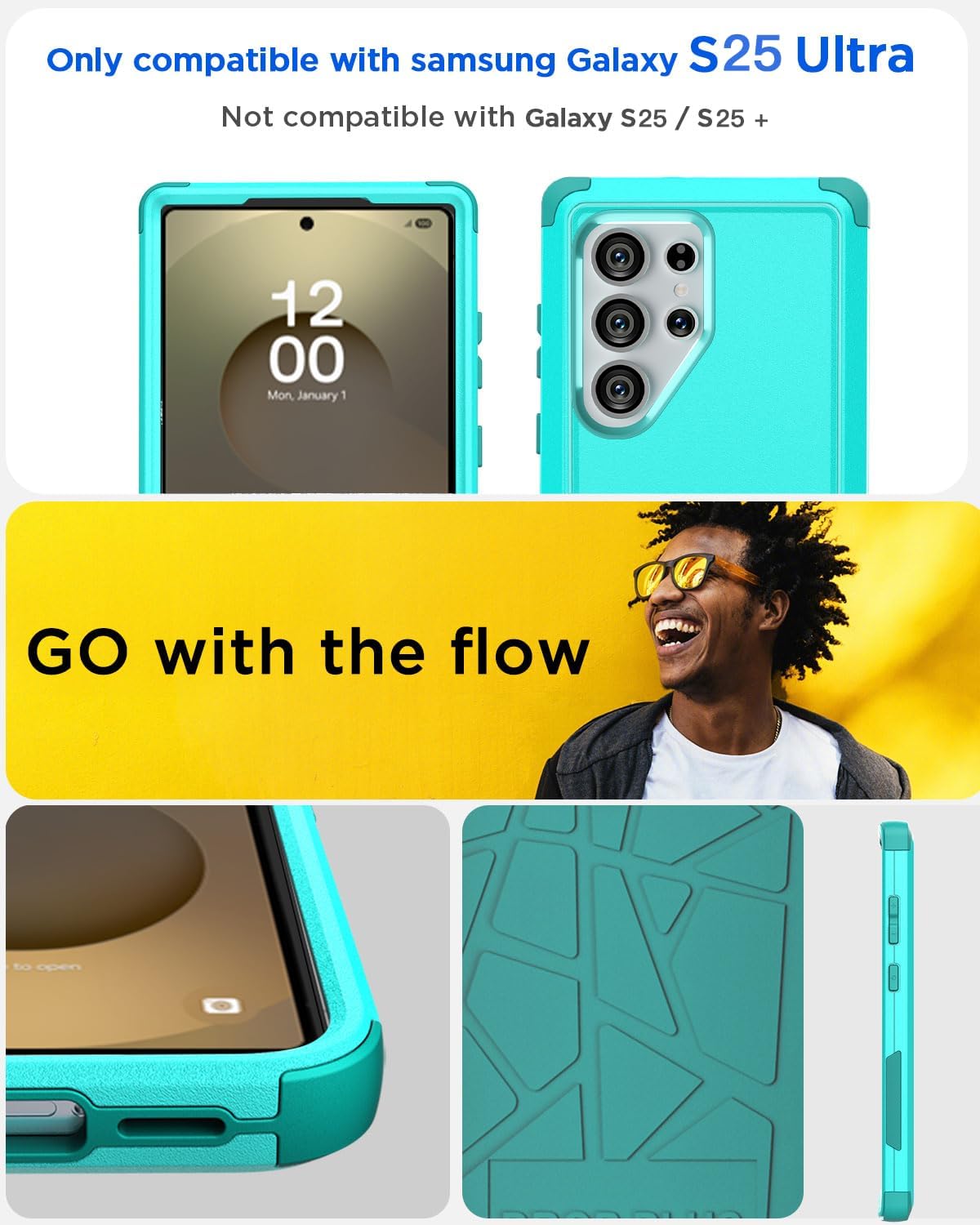 AICase for Samsung Galaxy S25 Ultra Case,3-Layer Heavy Duty Pocket-Friendly Rugged Durable Military Grade Protection Shockproof/Drop Proof/Dust Proof Protective Cover for Galaxy S25 Ultra 2025_3 - Image 7