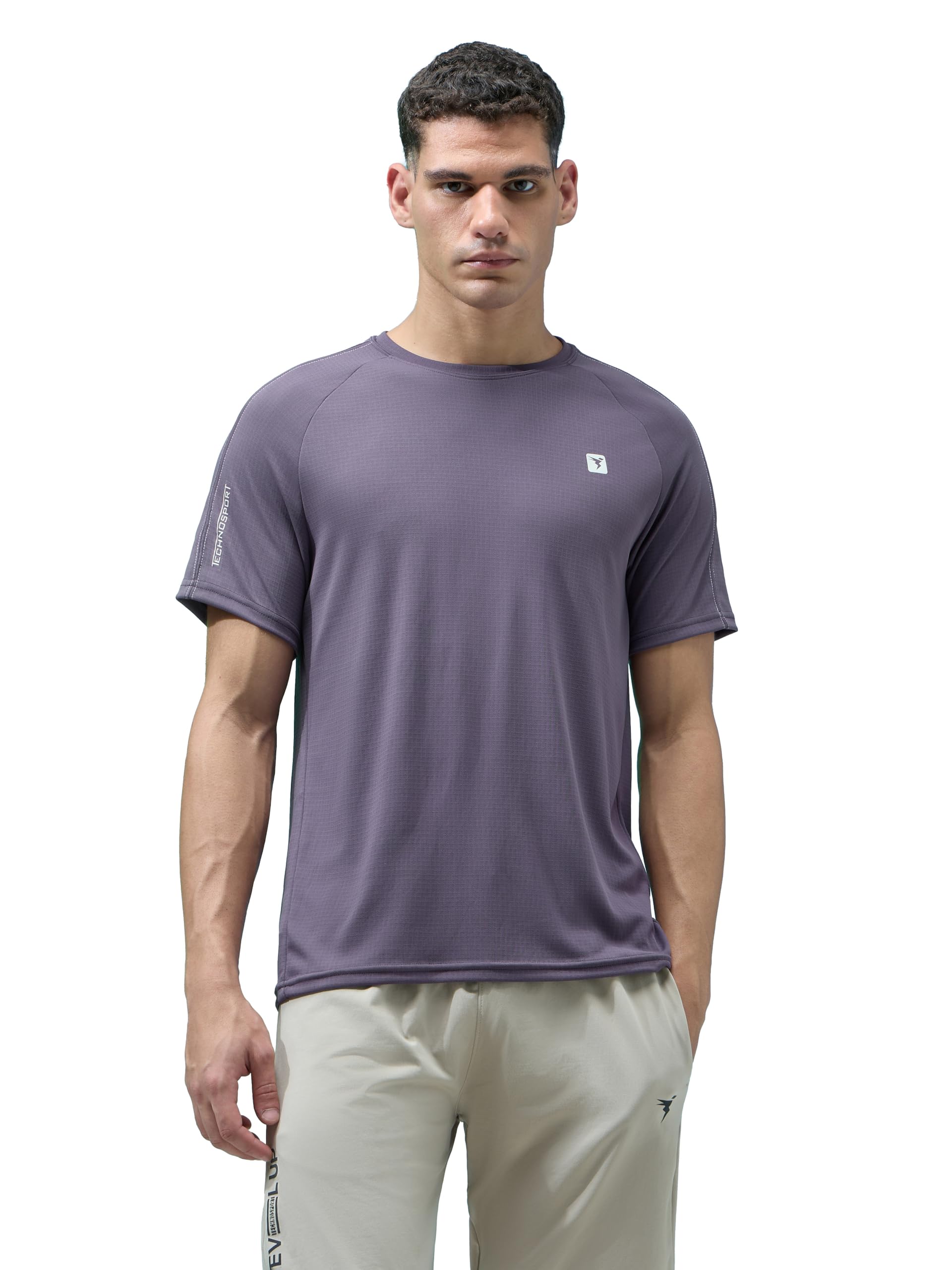 Men's Slim Fit Solid Crew Neck Half Sleeve T-Shirt with Quick Dry, SPF50+ for Running, Sports & Gym-image-40