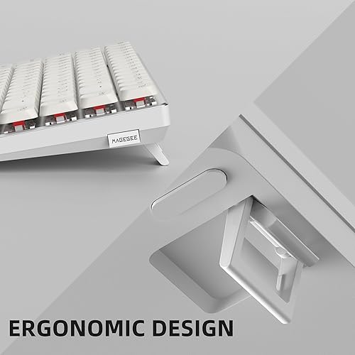 Miniatura 5 de Camiysn Teclado mecánico inalámbrico RGB Moon84 modo triple 2.4 GHzBTUSB-C con cable para oficina, teclado blanco para computadora, computadora de