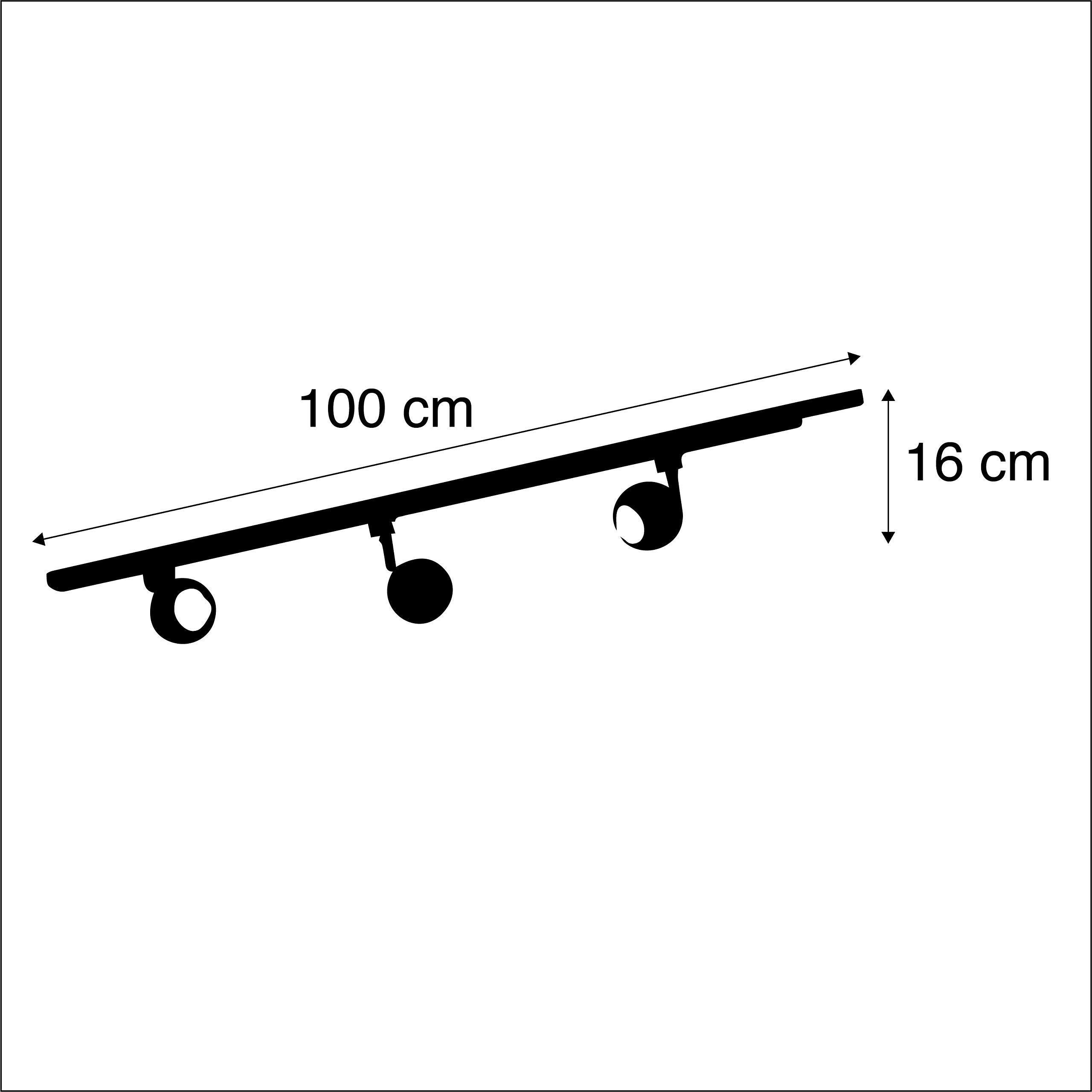 Qazqa Modern Schienensystem Lampen Komplettset, Schienenbeleuchtung, Deckenstrahler, Deckenspot - Iconic Gissi - Schwarz, 3-flammig, 100cm, Ideal als Küche lampe und