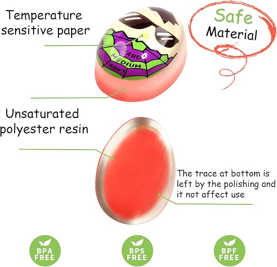 Lasubst Color Changing Egg Timer for Boiling Eggs, Purple & Green