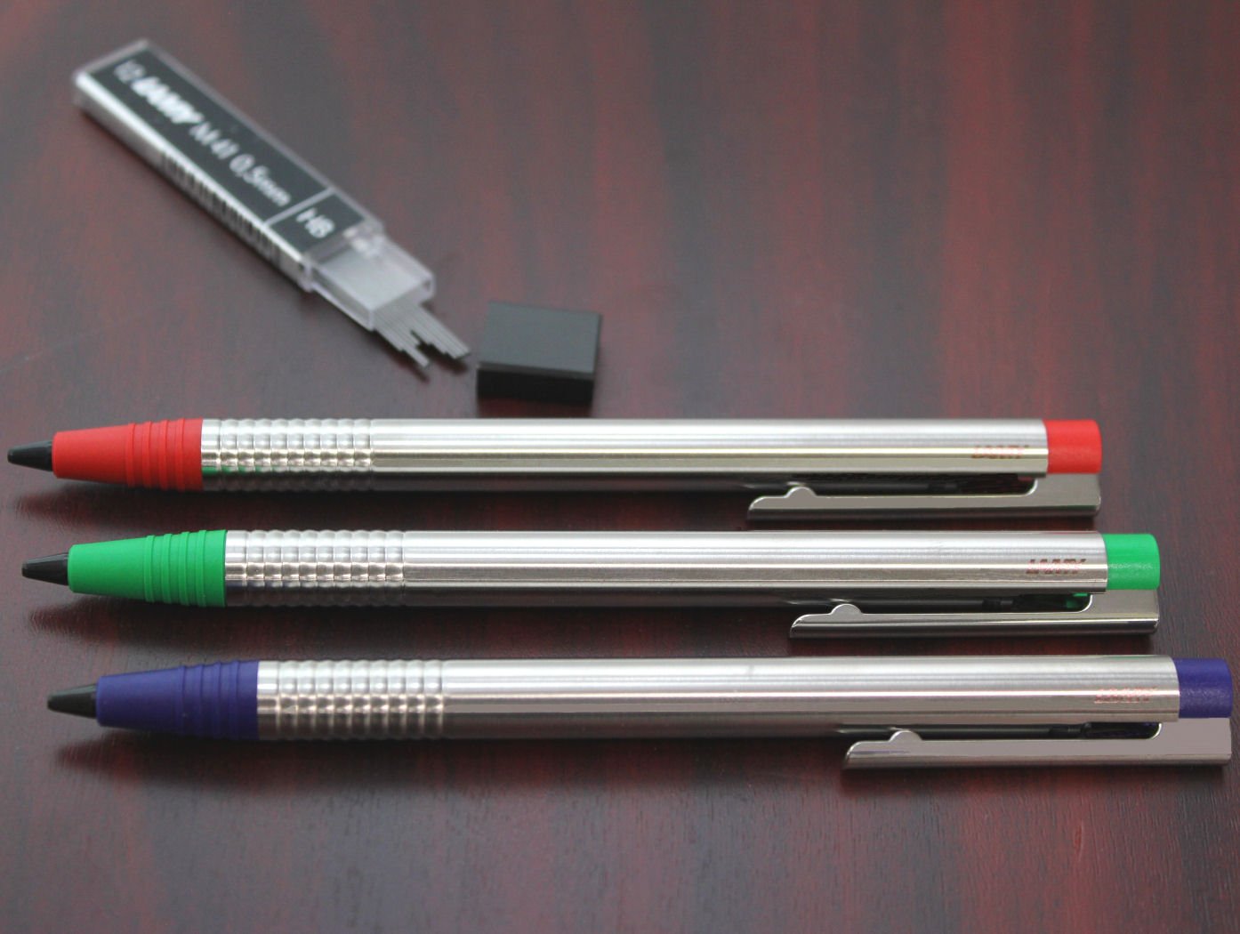 LAMY L105RD Mechanical Pencil, Logo, Stainless Steel, Red, 0.02