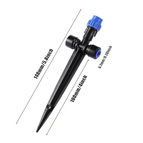 Miniatura 2 de Emisores de riego por goteo, con goteros de flujo de agua ajustables de 360 grados, pulverizador de atomización para tubos de 1/4 de pulgada