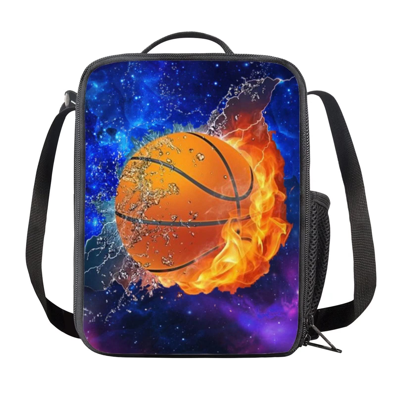 HELLHERO Galaxy Basketball Lunch Bag Insulated Lunchbag Lunch Boxes Thermal Snacks Organizer for Women,Adults,Students Kids School Work Daycare