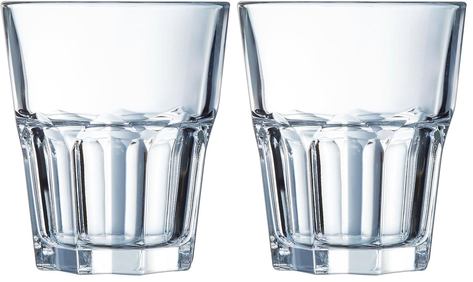 Vasos de vidrio templado Arcoroc Granity de 27 cl apilables