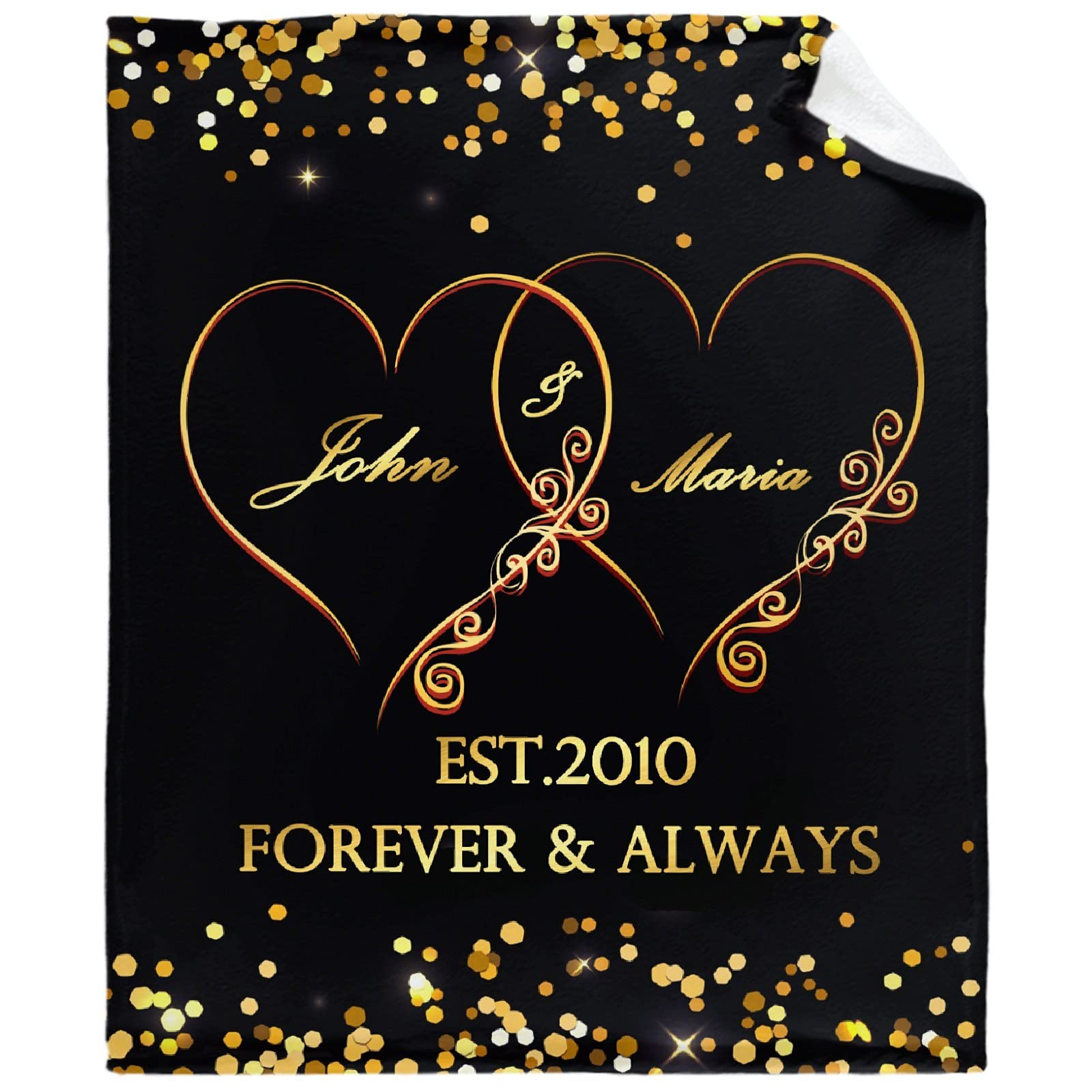 Custom Blanket with Texts Wedding Gifts Personalized Blanket for The Closest One to Your Heart Custom Couple Gifts Engagement Gifts for Couples, M 60