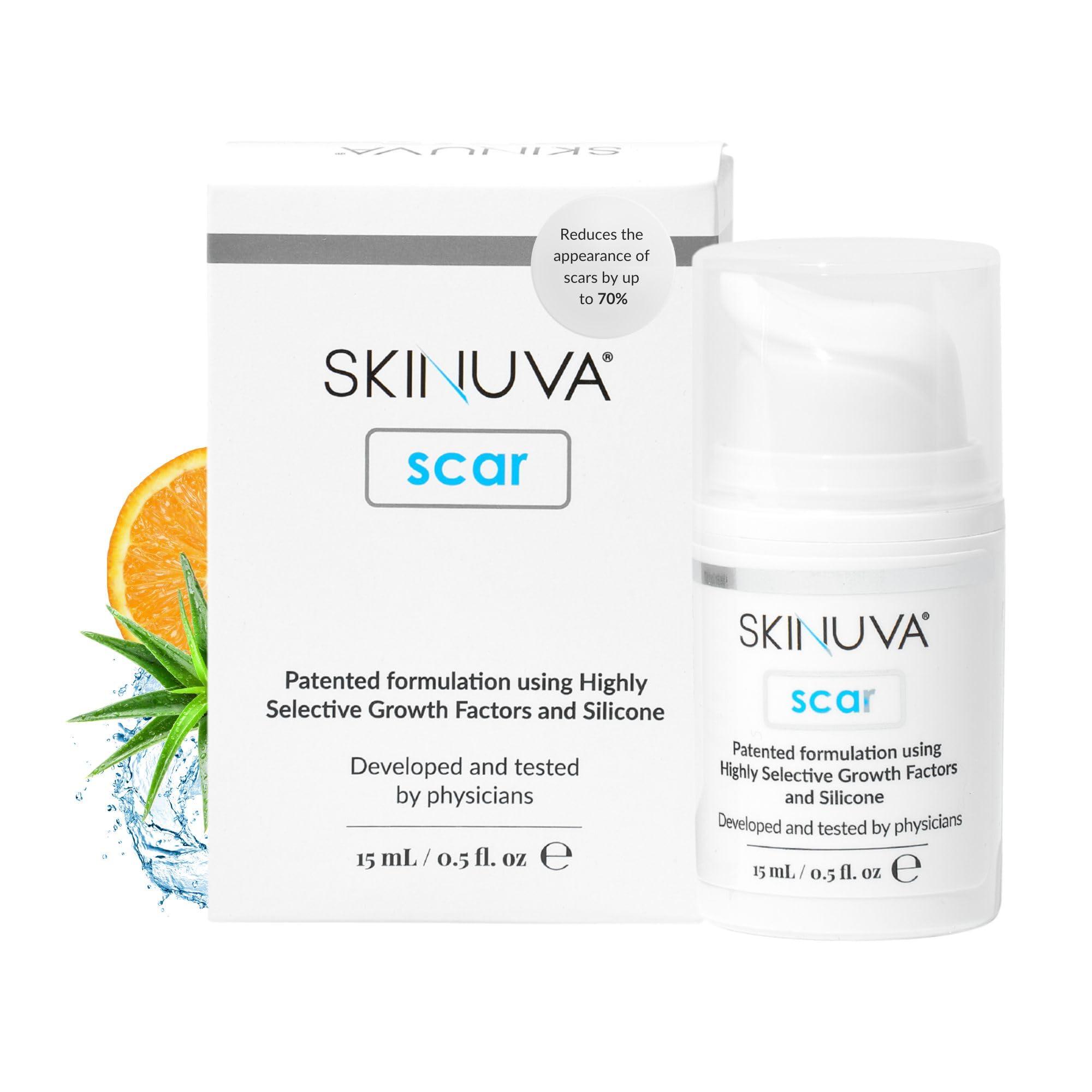 Skinuva® Next Generation Scar Cream - Advanced Scar Cream Formulated with Growth Factors (0.5 oz)