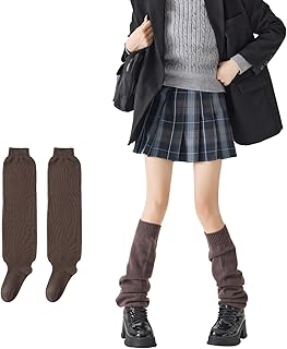 [ＲａｉｎＫｉｎｄ] レディース レッグウォーマー ルーズソックス ロングソックス 厚手 暖かい 学生 制服 可愛い 靴下 足首ウォーマーズリ落ちにくい 防寒 冷房対策 (ブラウン)