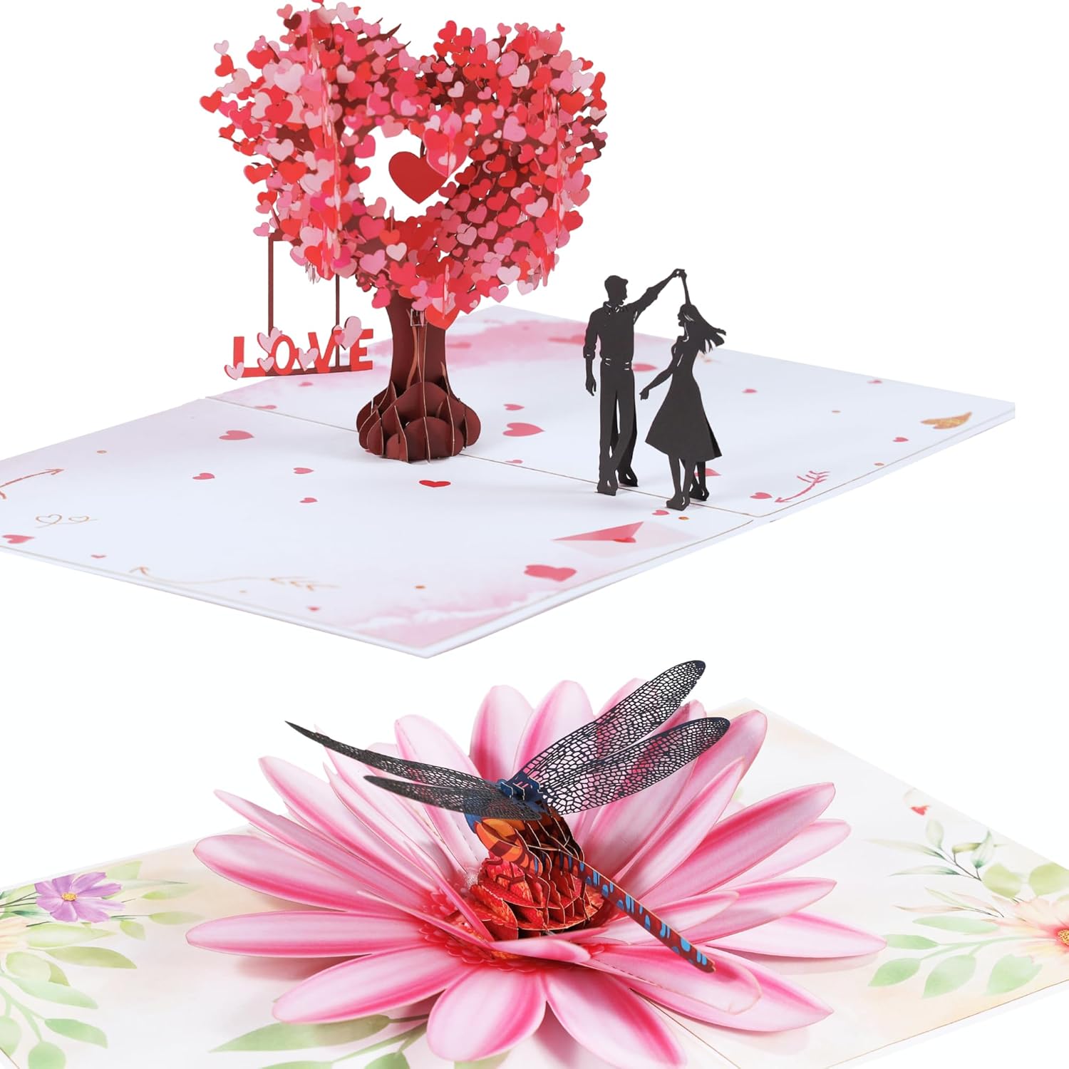 2-Pack Pop Up Mothers day Cards, Popup Anniversary Getting Cards, Romantic Birthday Card, Valentine's Day, Mothers Day, All Occasions for Wife Husband Him Her Couple Parents Boyfriend Girlfriend