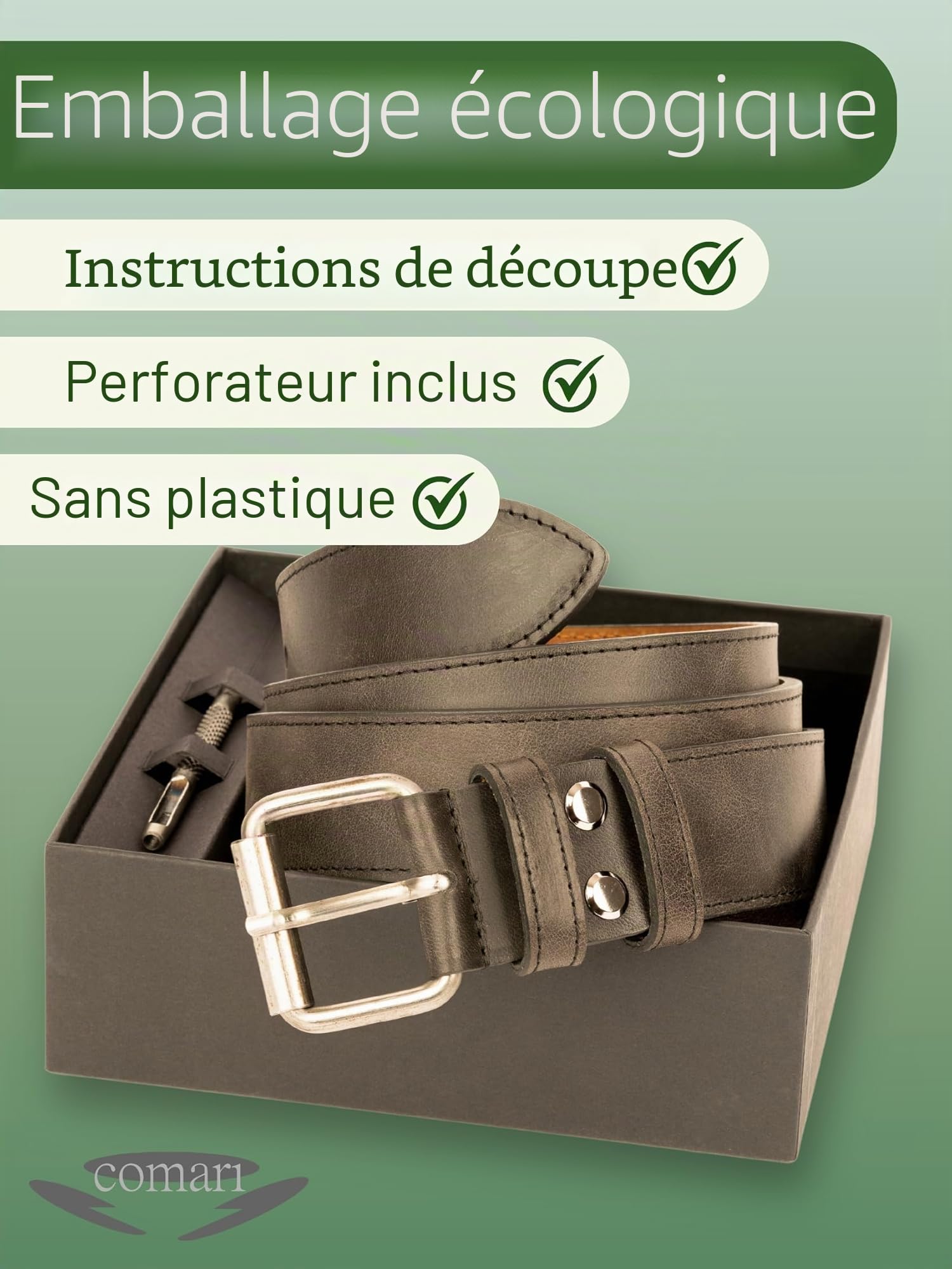 Ceinture de voyage en cuir de qualité supérieure pour homme avec compartiment secret
