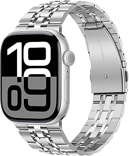 Tasikar Compatible with Apple Watch Band 49mm 46mm 45mm 44mm 42mm 41mm 40mm 38mm, Men Women Strap Solid Stainless Steel Metal Bracelet Compatible with iWatch Ultra 2 Ultra SE Series10 9 8 7 6 5 4 3