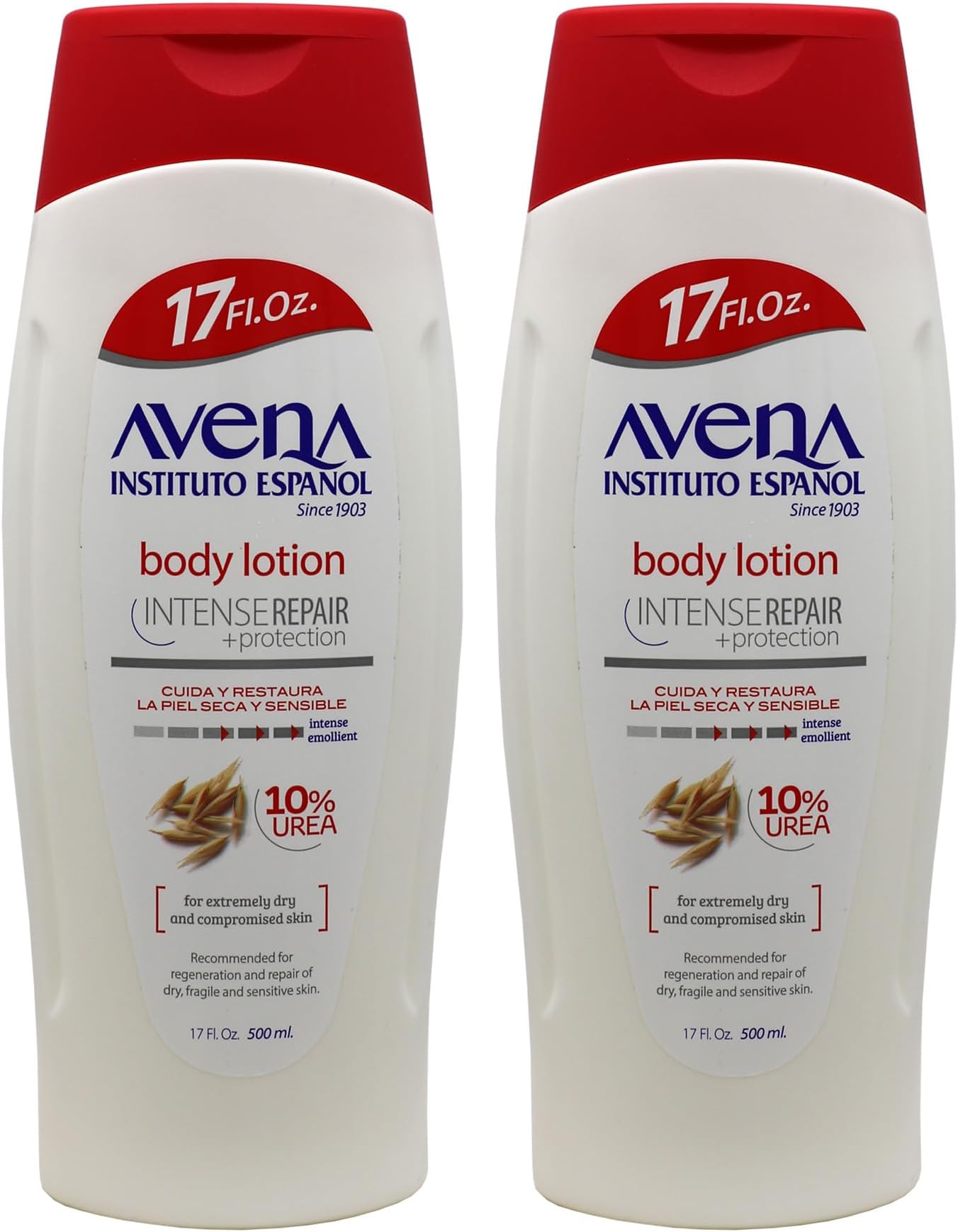 Intense Repair Protection, Body Lotion for Sensitive Skin, Soothes The Skin, Intense Emollient, Soft and Glowing Skin, Dry Skin, 17 Fl Oz Each, 2- Pack, Bottles