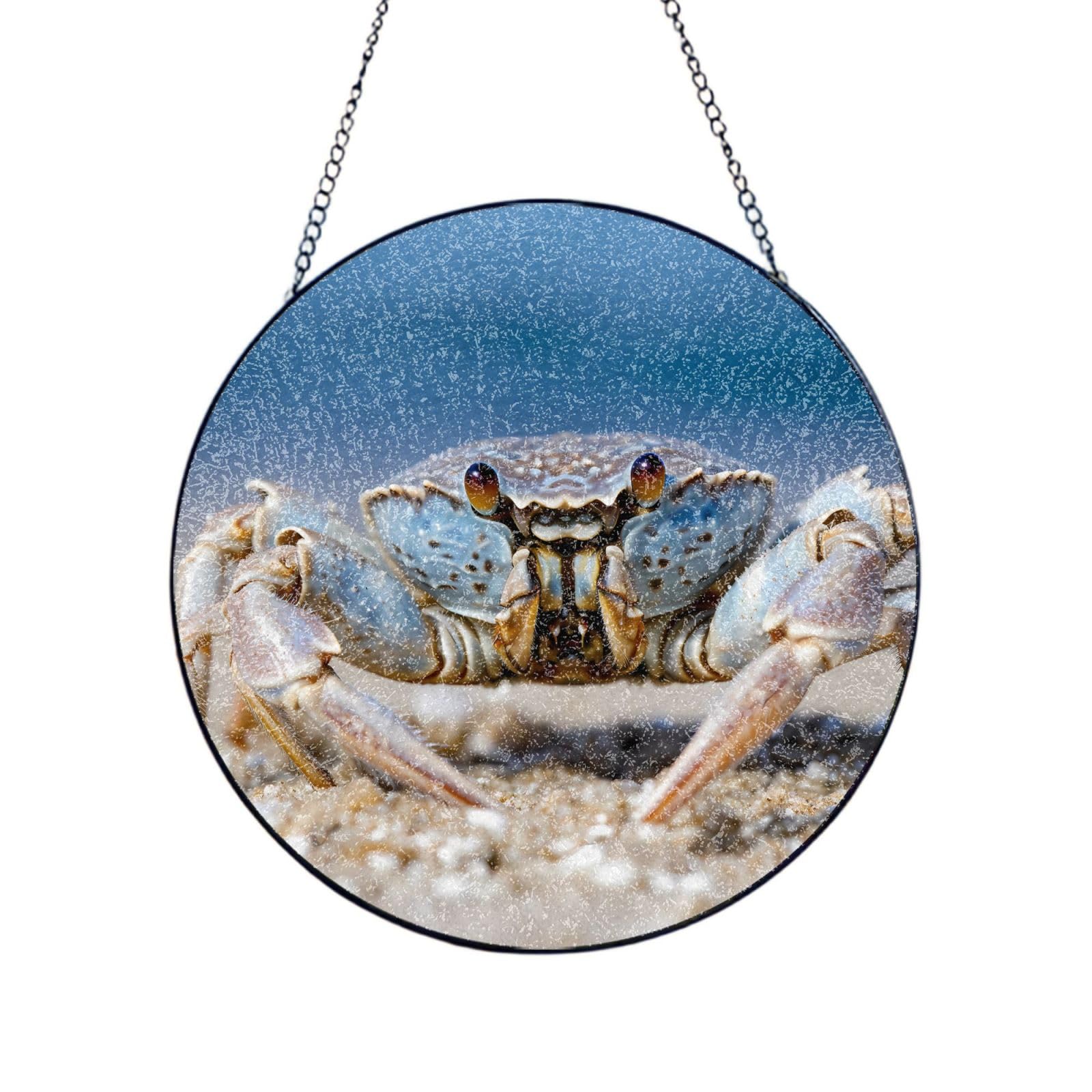 Phayah Crab Crawling Print Stained Glass Window Hanging Sun Catchers Decoration Mother'S Day Birthday Gifts For Home Garden Porch 8in（20cm）