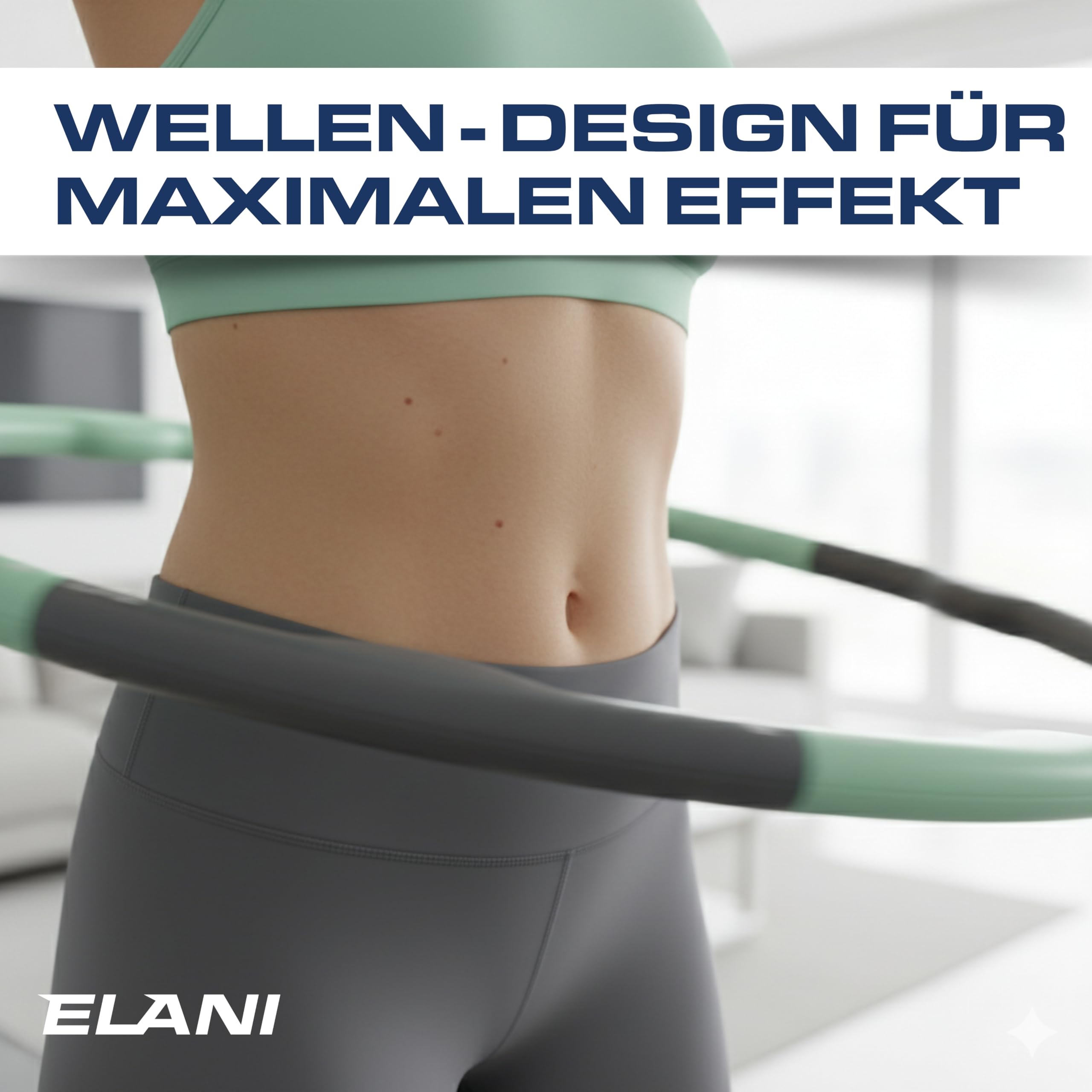 ELANI Hula Hoop Reifen Erwachsene - 90cm Durchmesser, mit Wellenform und Trainingsguide, indiv. anpassbar mit 7-8 Teilen - Hoola Hoop zum abnehmen - Fitnessreifen, Sportreifen