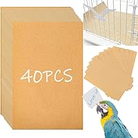 Birheatry 40PCS Bird Cage Gravel Liner Paper 11x17 Inch - Sea Sand Sheets for Beak Claw Trimming Digestion Aid