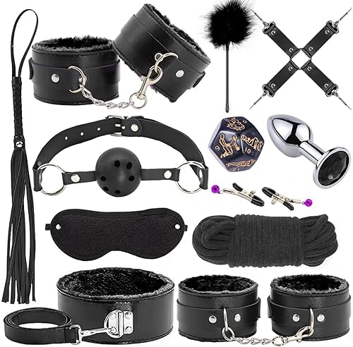 Miniatura 9 de BDSM - Restricciones de bondage para adultos, 12 piezas de equipo de bondage y accesorios, juguetes sexuales para mujeres y parejas Rojo