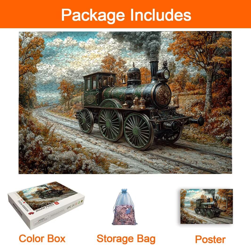 Puzzle 2000 Pezzi, Puzzle Treno, Misura: 100x71cm, Regalo Donna/Uomo -8953