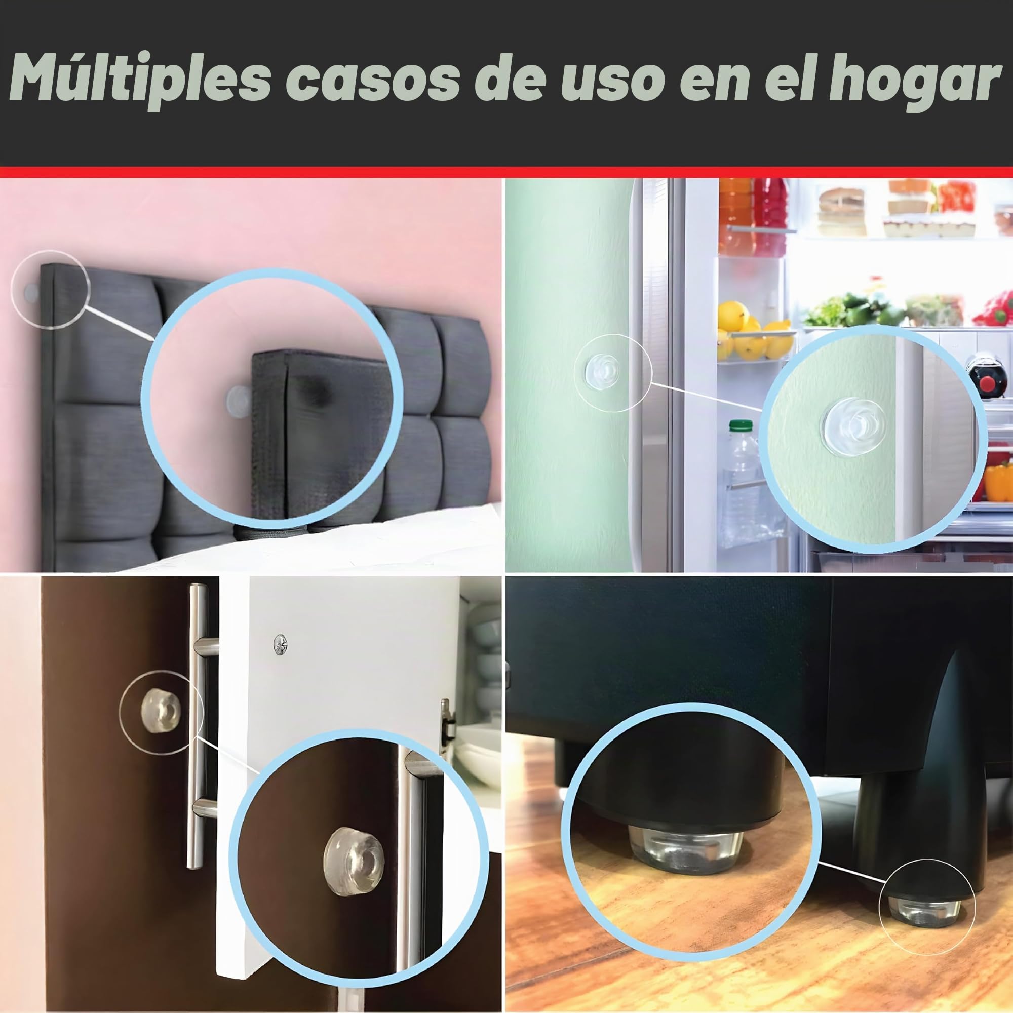 Parachoques pequeños Transparentes para pomos de Puerta (Juego de 12) topes de Puerta autoadhesivos, Protectores de Pared, Patas de Goma para Altavoces, electrónica, Muebles
