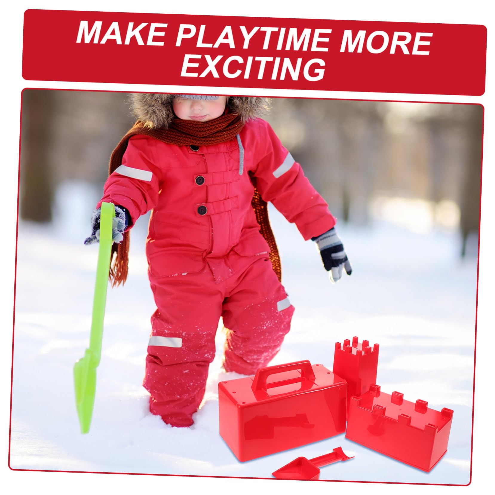 GALPADA Molde para Bloques de Nieve para Niños, Juego de Pala y Molde de Plástico Fácil de Usar y Resistente al Frío para Construir Castillos de Arena en Exteriores