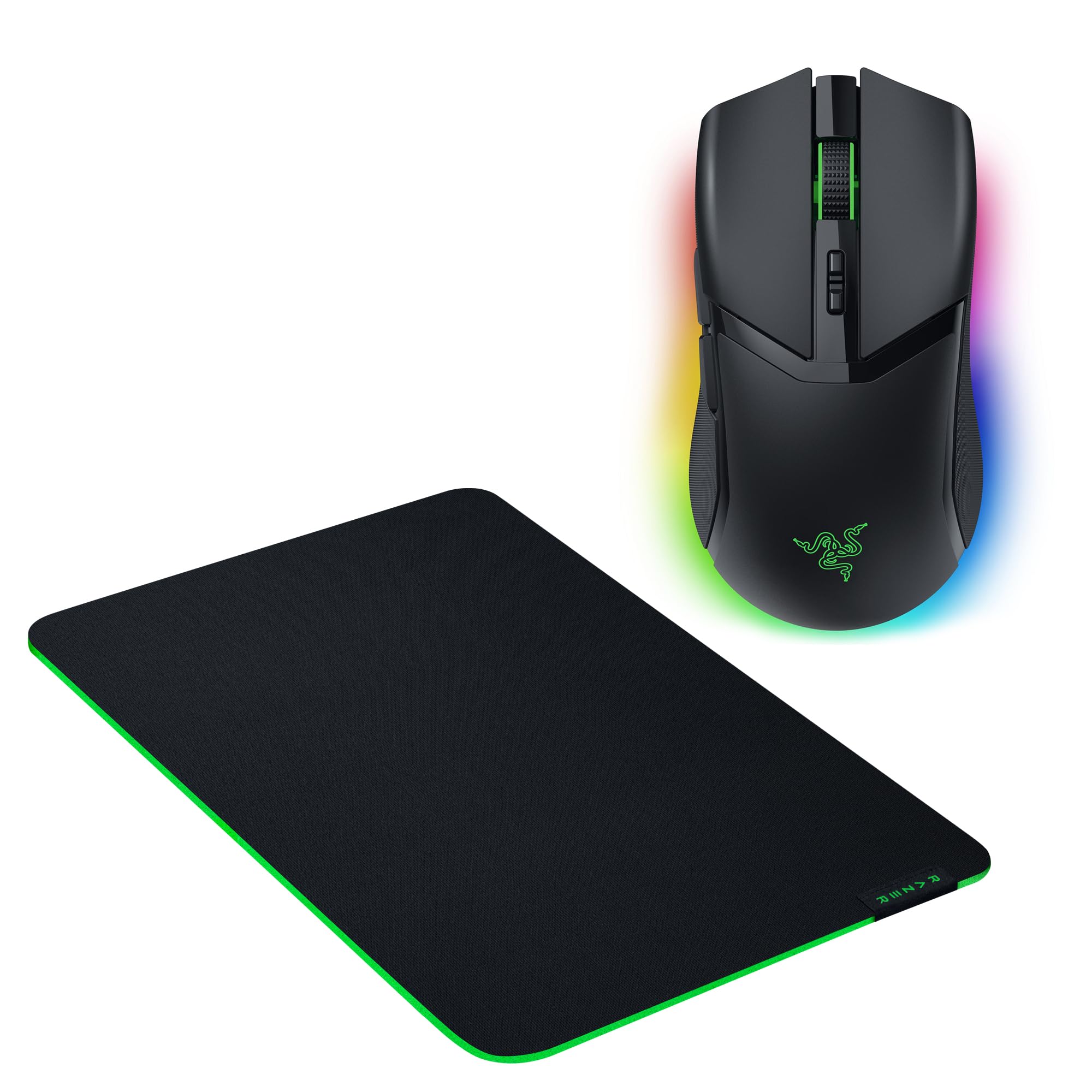 Razer Cobra Pro + Gigantus V2 Medium - Ratón inalámbrico personalizable para juegos Chroma RGB, sensor de 30K y alfombrilla de ratón suave de tamaño medio para mayor velocidad y control
